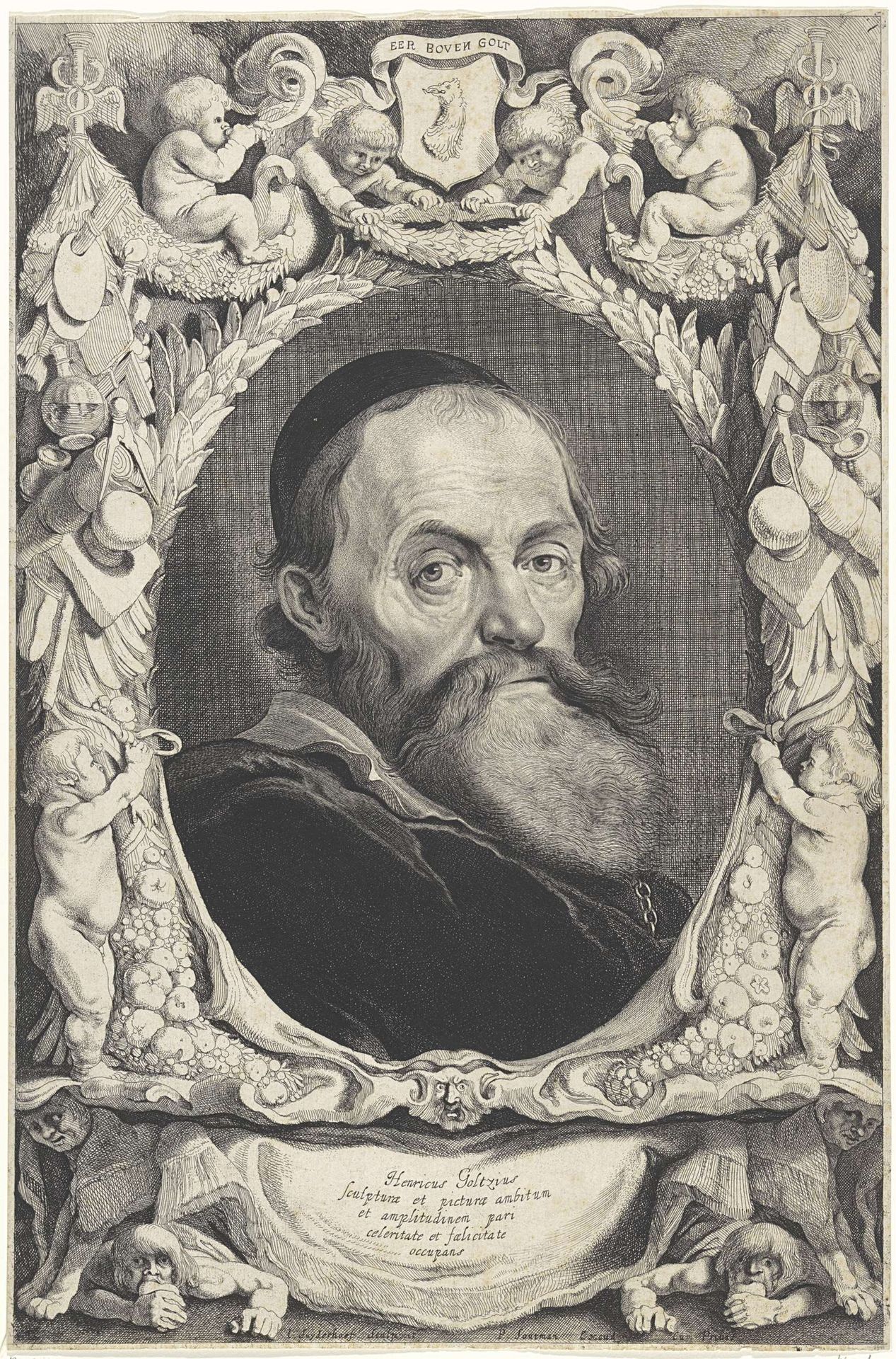 Portret van Hendrick Goltzius by Jonas Suyderhoef
