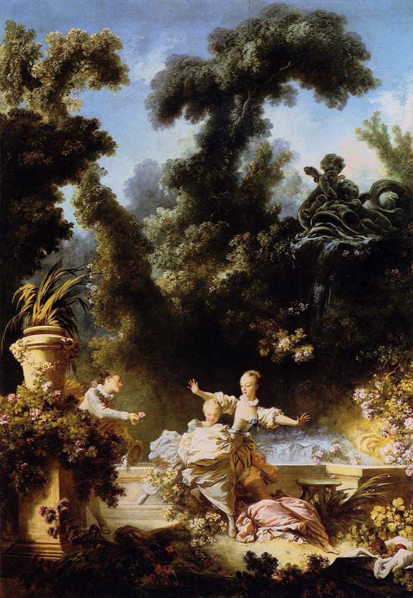 The Progress of Love The Pursuit by Jean-Honoré Fragonard