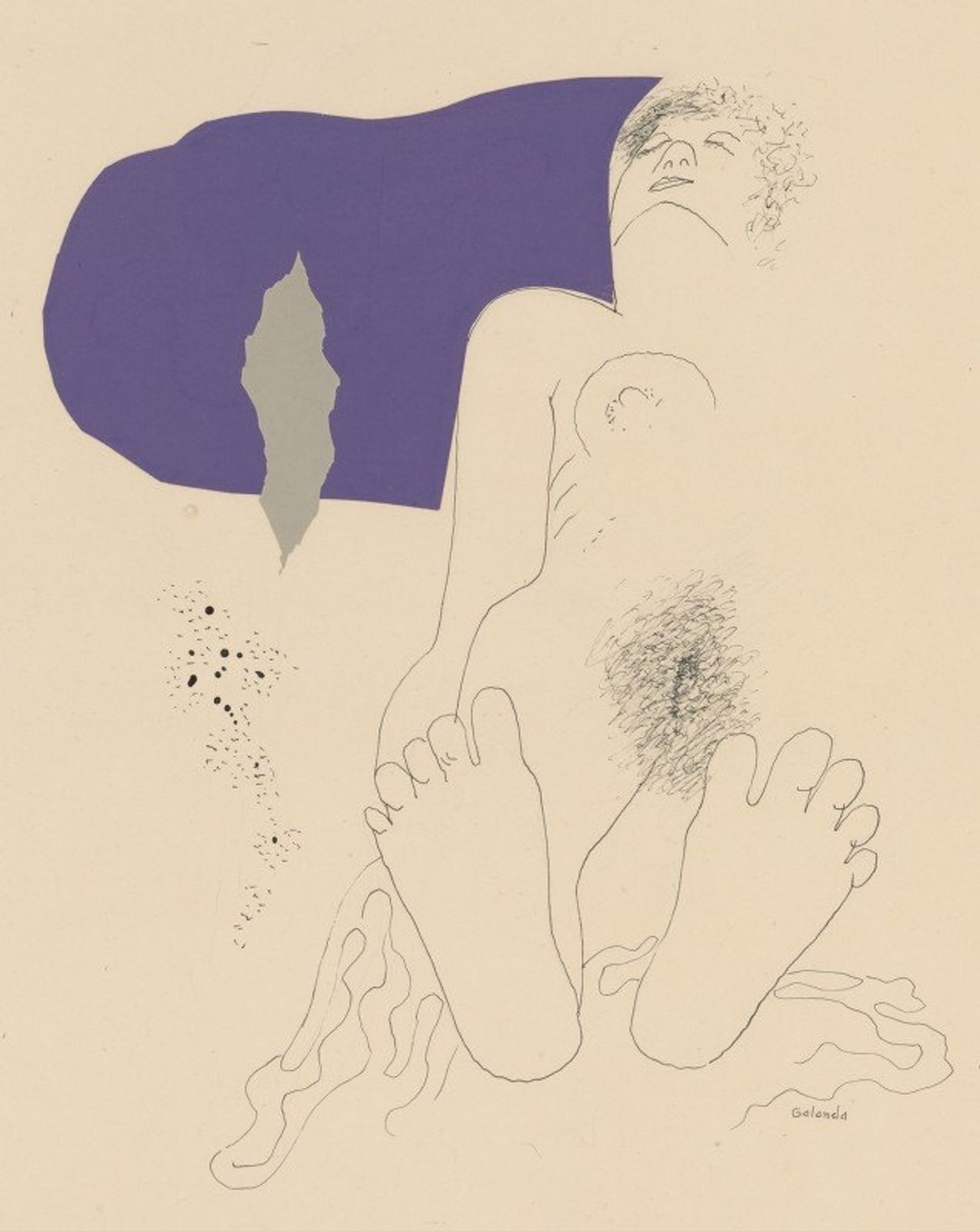 Lying nude by Mikuláš Galanda