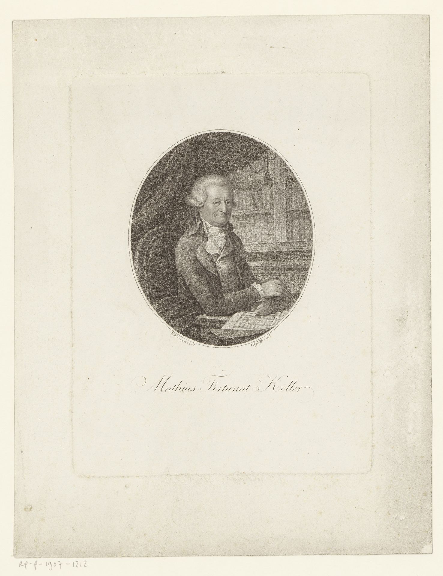 Portret van Mathias Fortunat Koller by Carl Hermann Pfeiffer