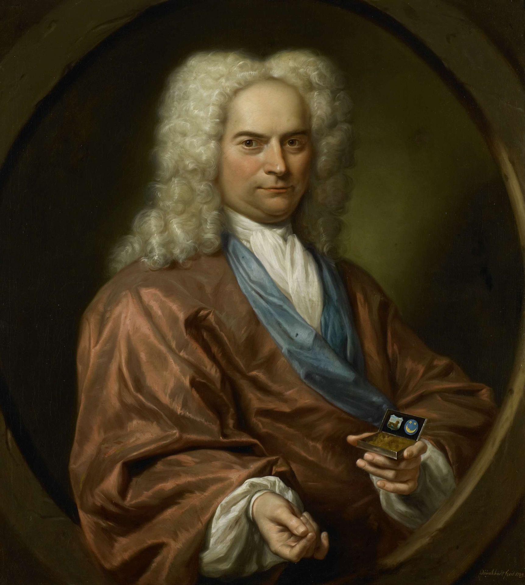 Portrait of David Leeuw (1682-1755), Mennonite Draper by Jan Maurits Quinkhard