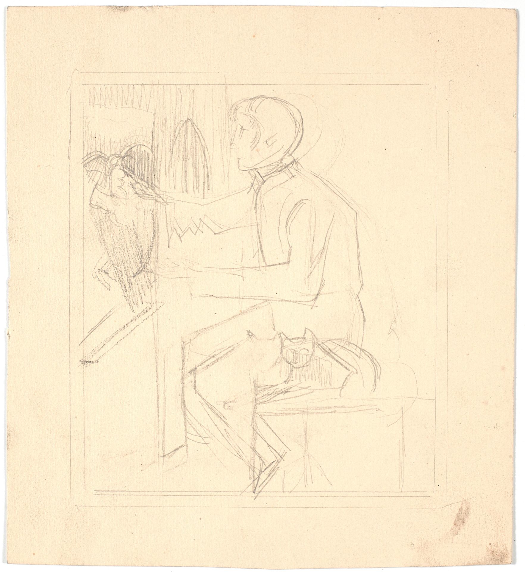 Thorvaldsen modellerer "Natten" by Poul S. Christiansen