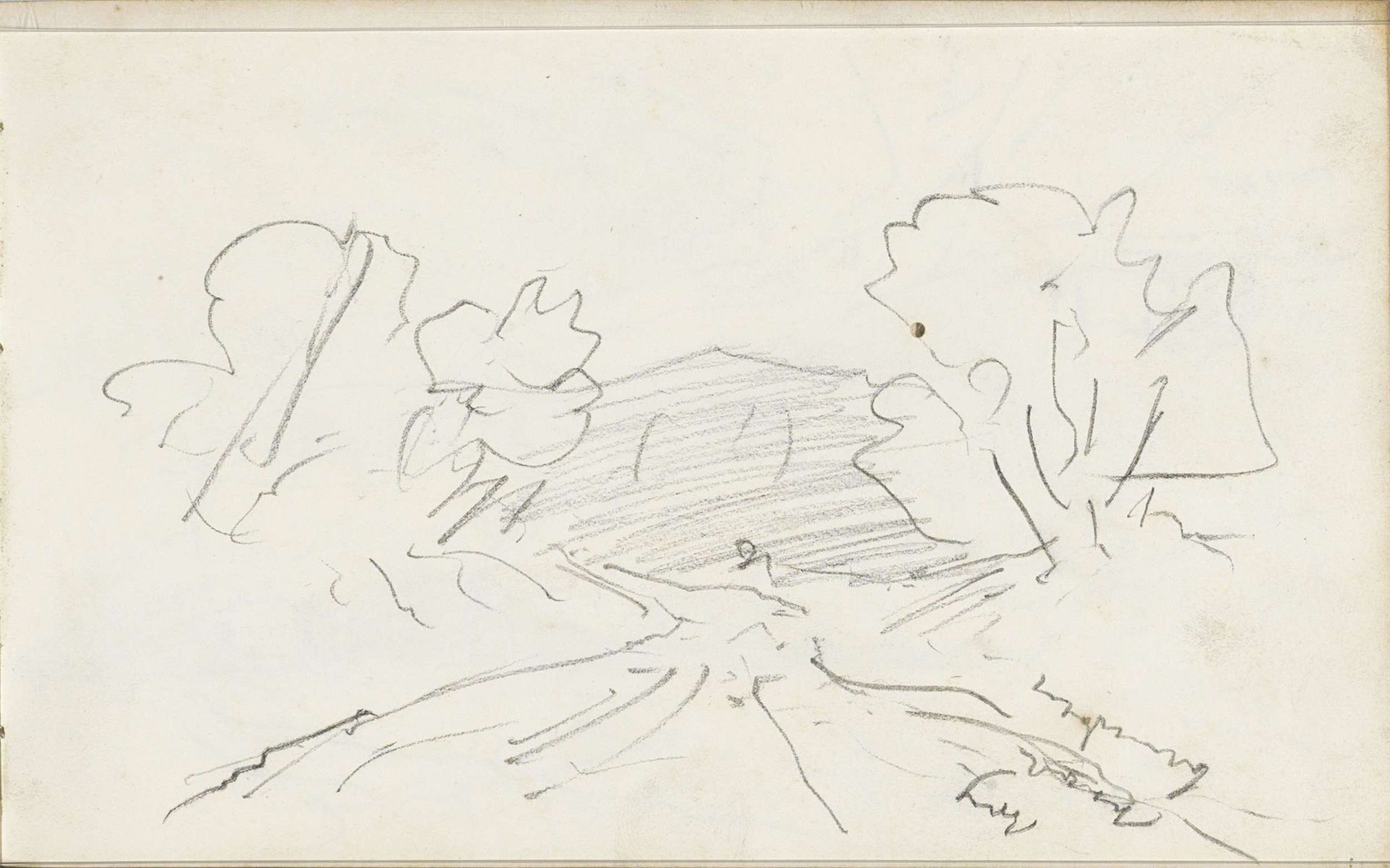 Heuvellandschap met een bospad by Johannes Tavenraat