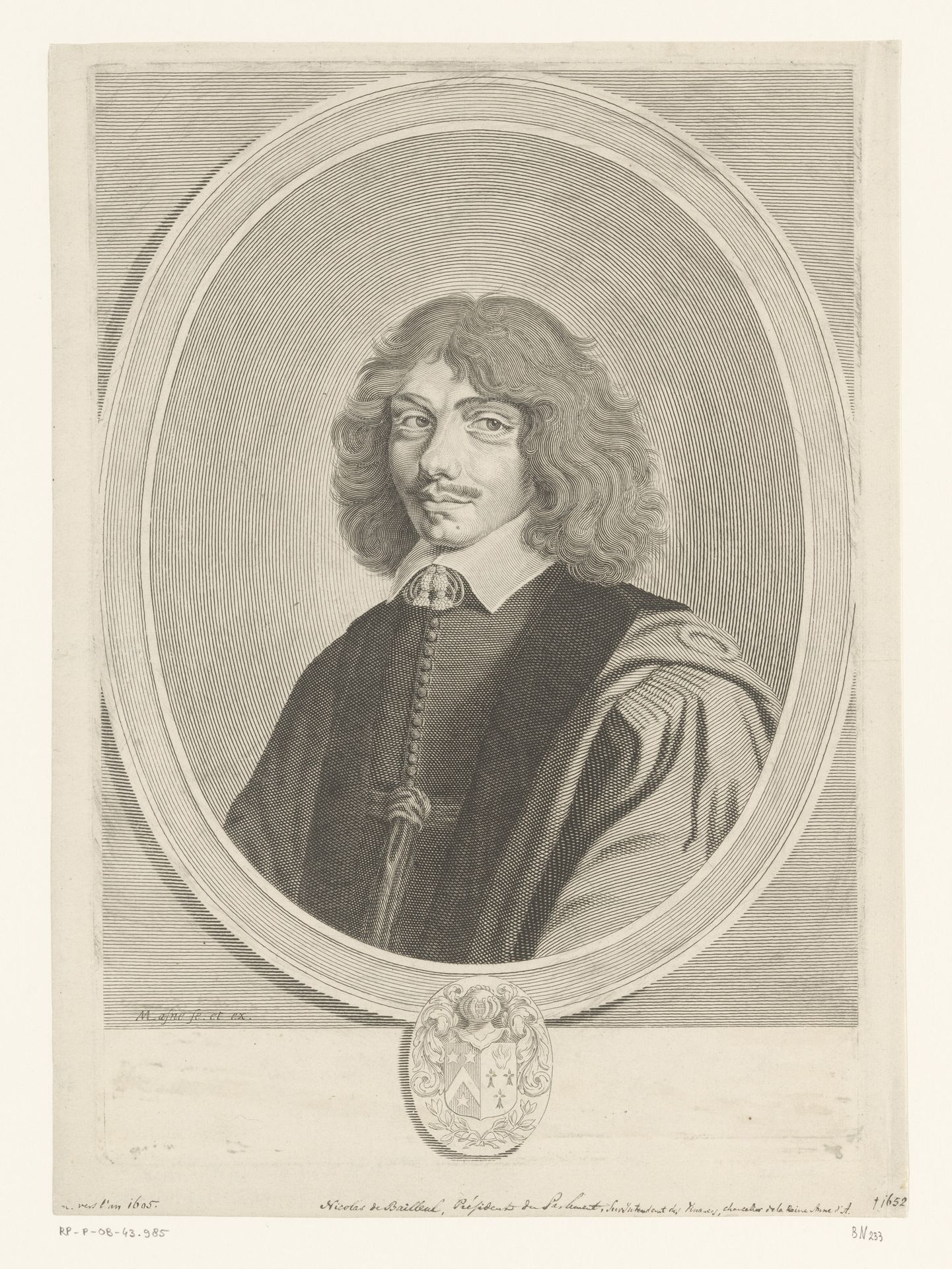 Portret van Nicolas de Bailleul by Michel Lasne