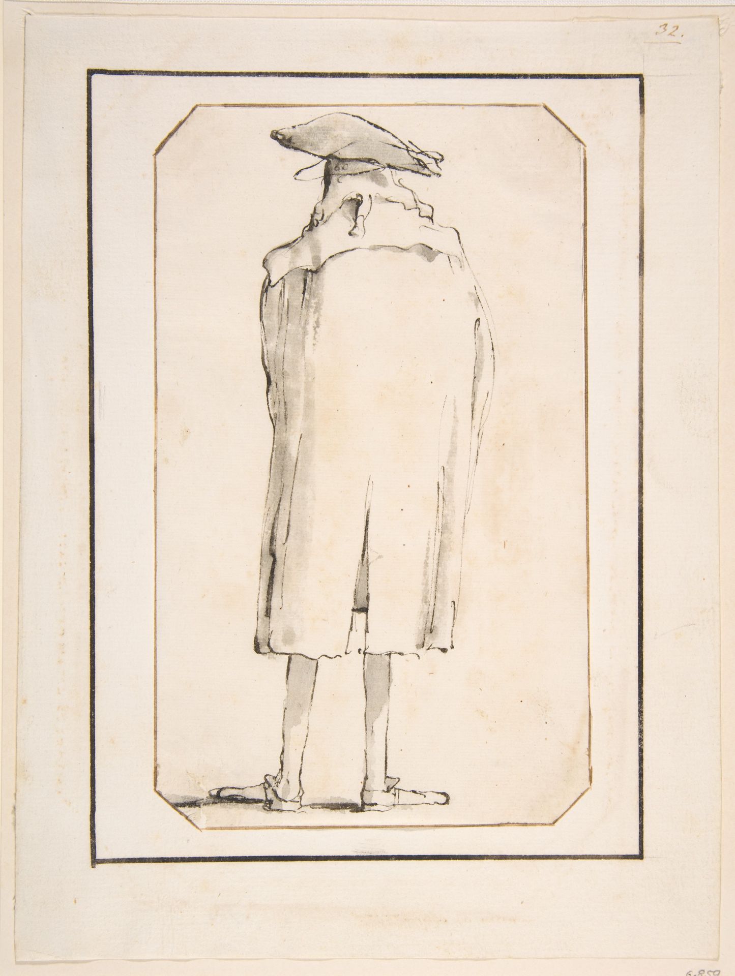 Caricature of a Man Seen from Behind by Giovanni Battista Tiepolo