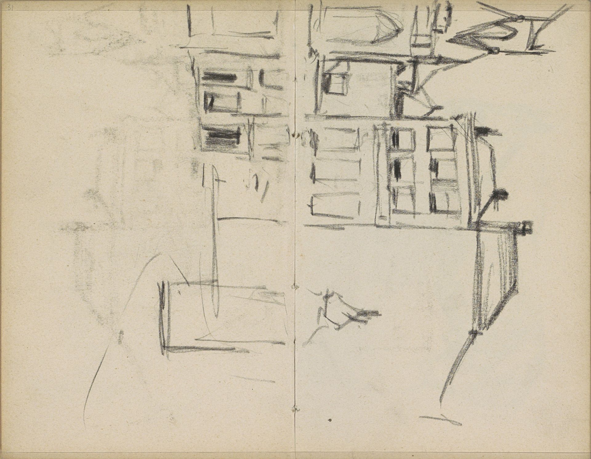 Gezicht op de Dam te Amsterdam met de Nieuwe Kerk by George Hendrik Breitner