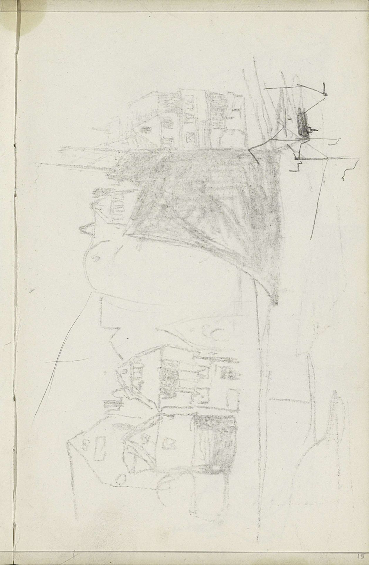 Gebouwen en vlaggenmasten by Isaac Israels