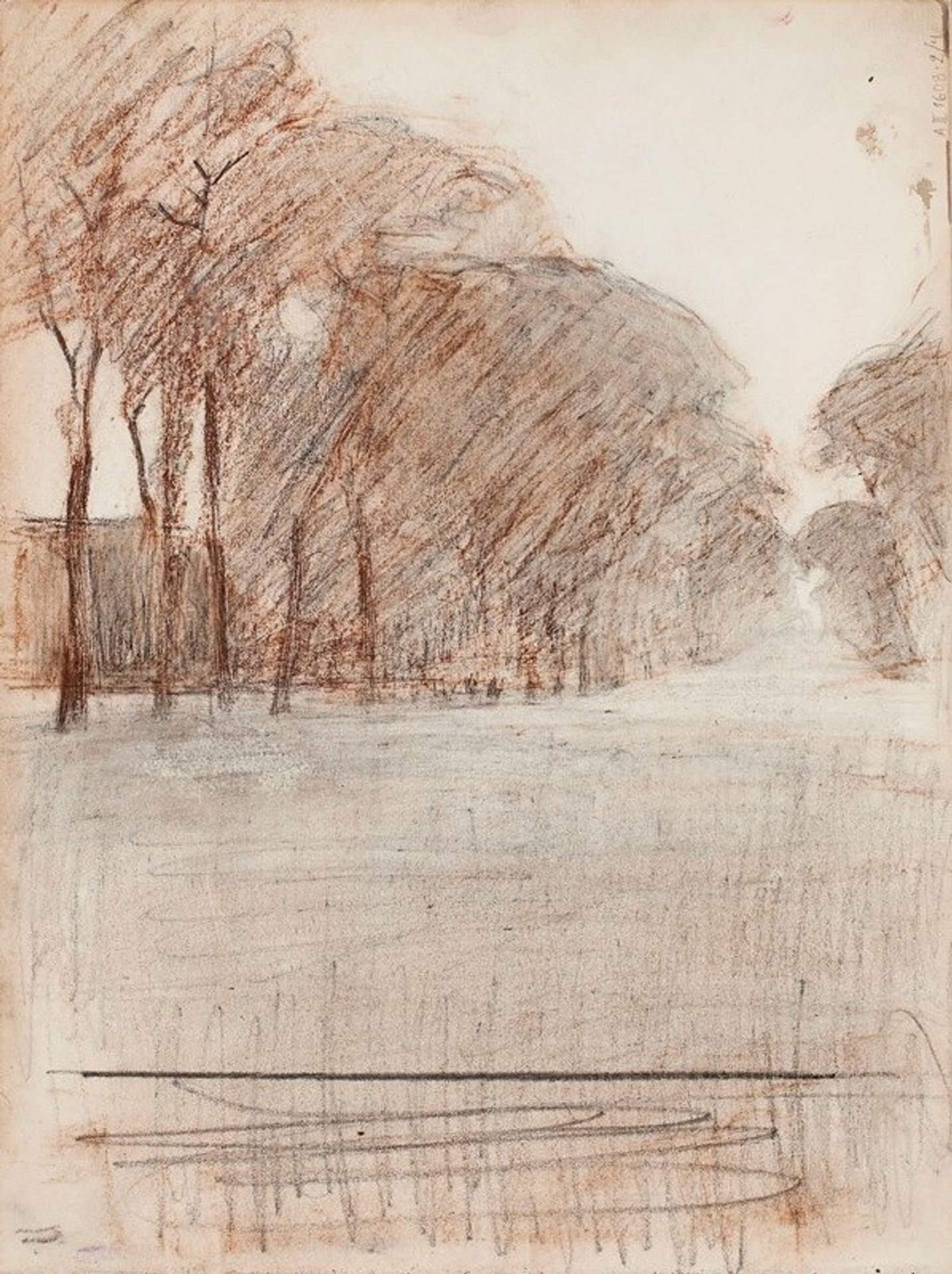Puistomaisema, luonnos by Magnus Enckell