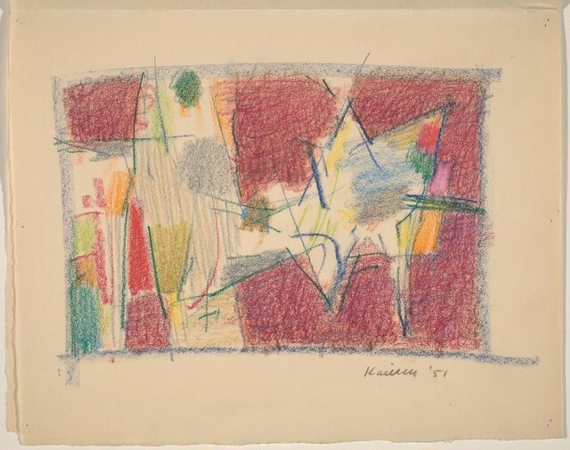 Dance II [one of two drawings on folded sheet] by Jacob Kainen
