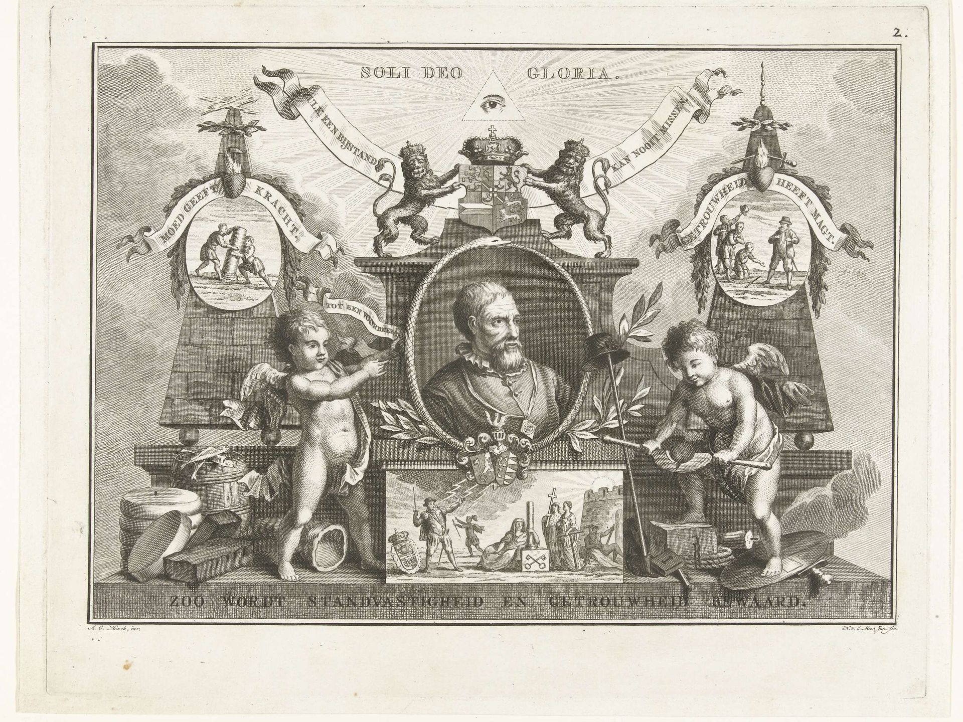Allegorie op Pieter Adriaansz. van der Werff, 1574 by Noach van der (II) Meer