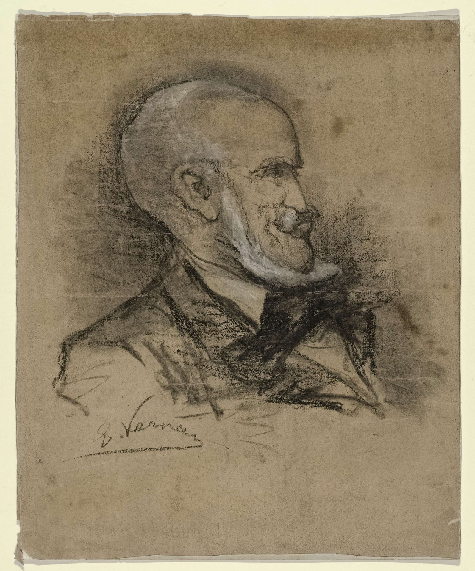 Karikatuurportret van de kunstschilder Johannes Bosboom (1817-1891) by Elchanon Verveer