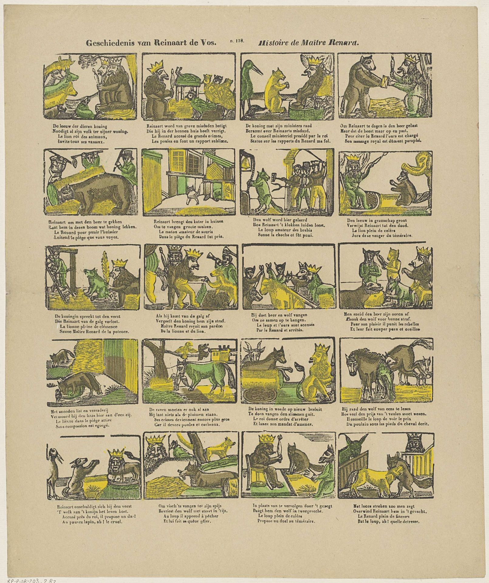 Geschiedenis van Reinaert de vos / Histoire de mâitre Renard by Glenisson & Zonen