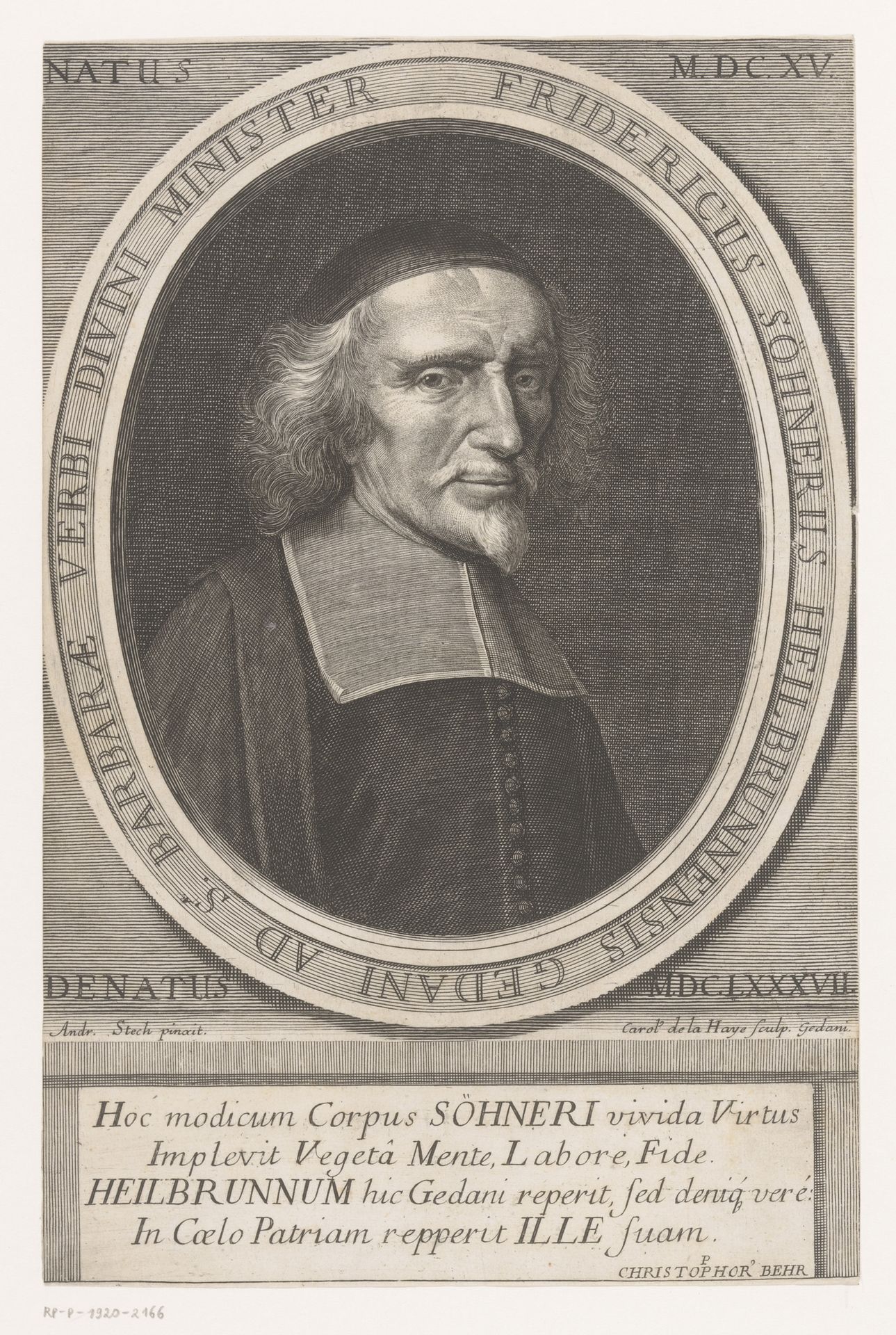 Portret van Friedrich Söhner by Charles de La Haye