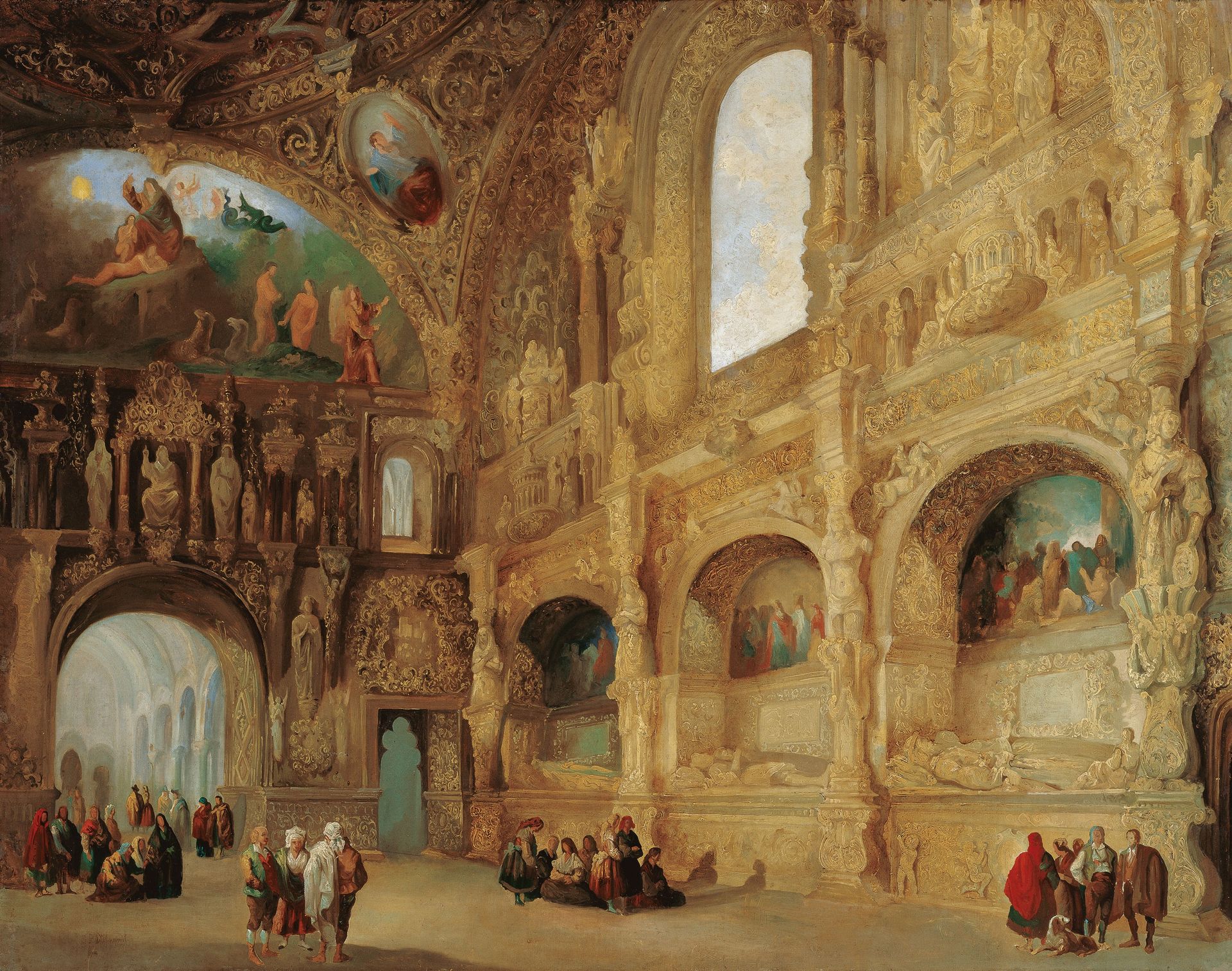 The Chapel of the Benavente Family in Medina De Rioseco by Jenaro Pérez Villaamil