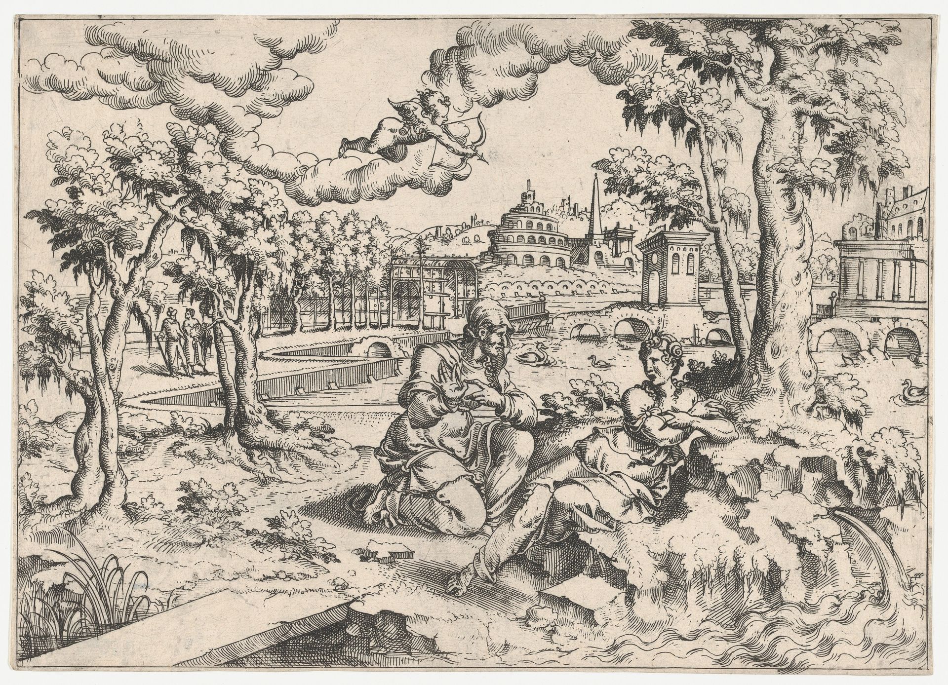 Vertumnus and Pomona by Anonymous