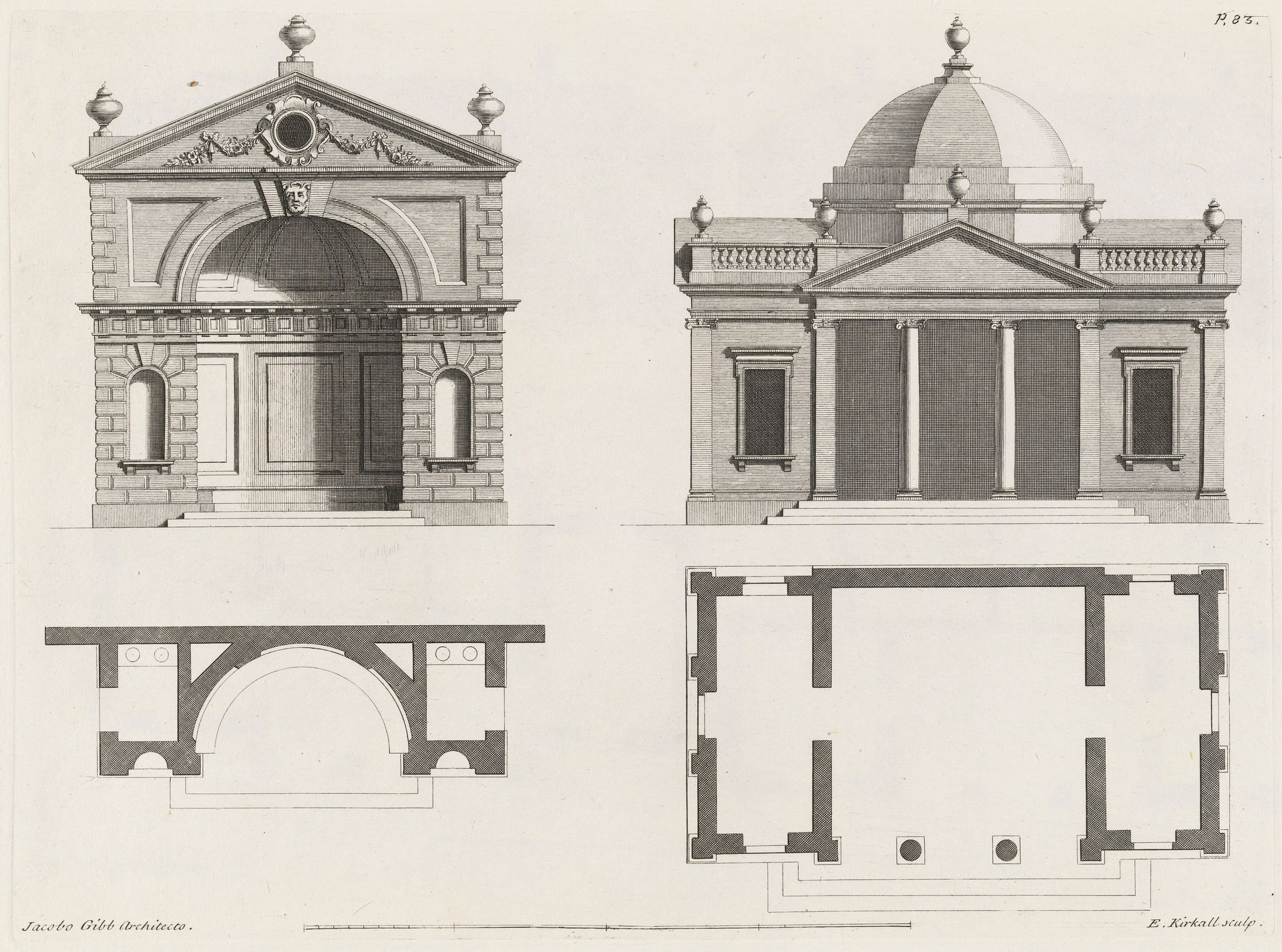 A Book of Architecture containing Designs for Buildings and Ornaments by James Gibbs