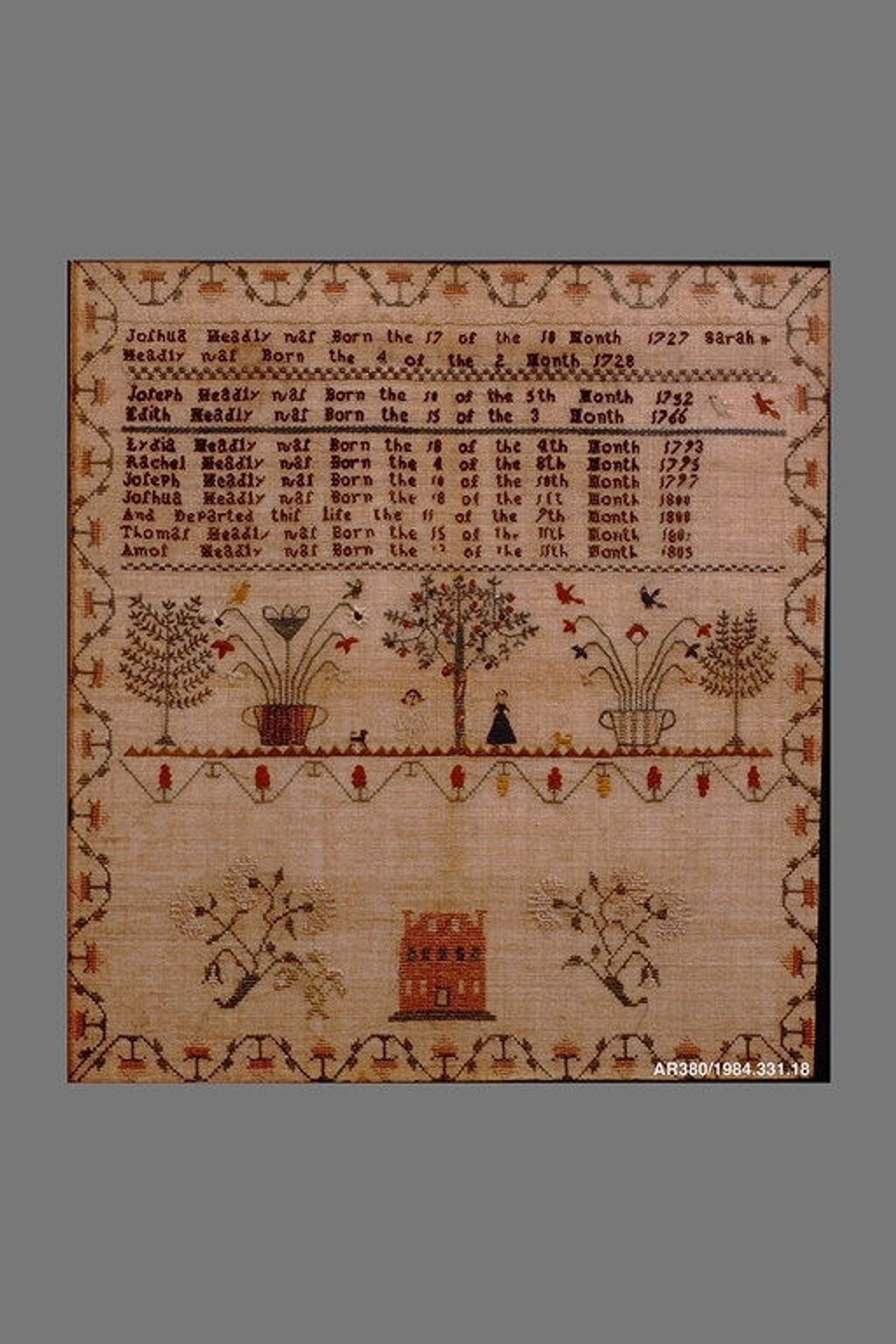 Embroidered Sampler by Lydia Headly