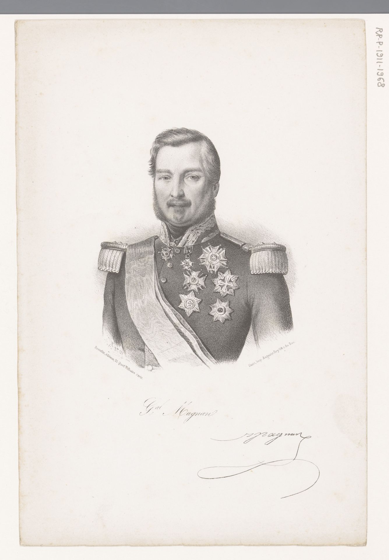Portret van generaal Bernard Pierre Magnan by Alphonse Farcy
