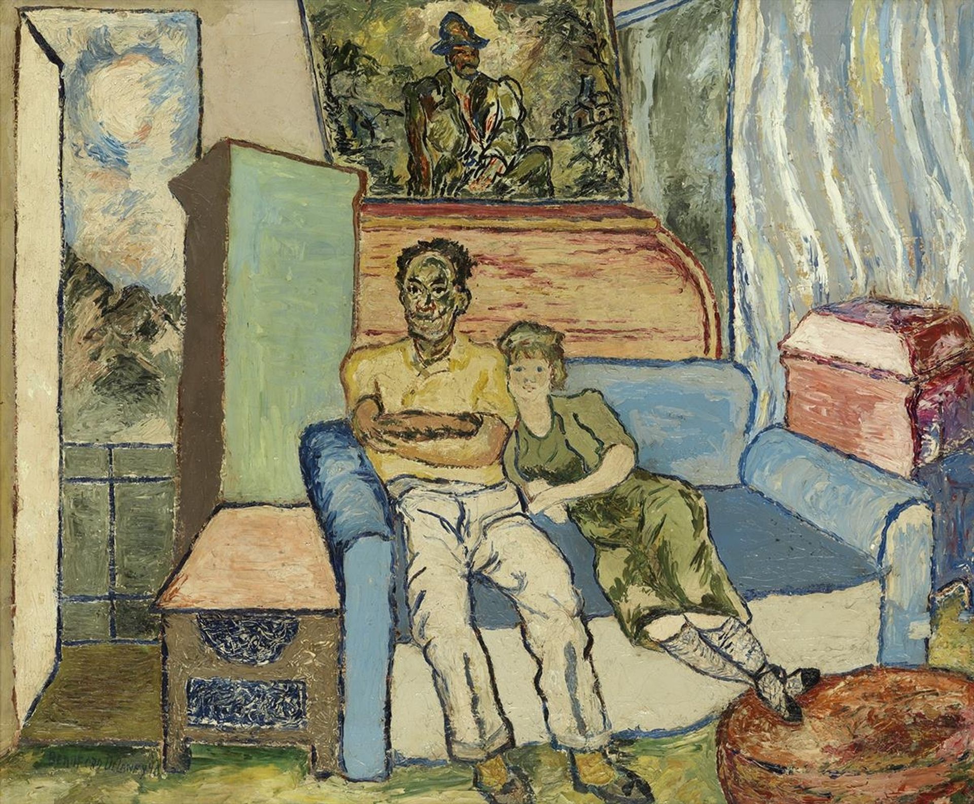 Untitled (The Artist and Woman Seated) by Beauford Delaney