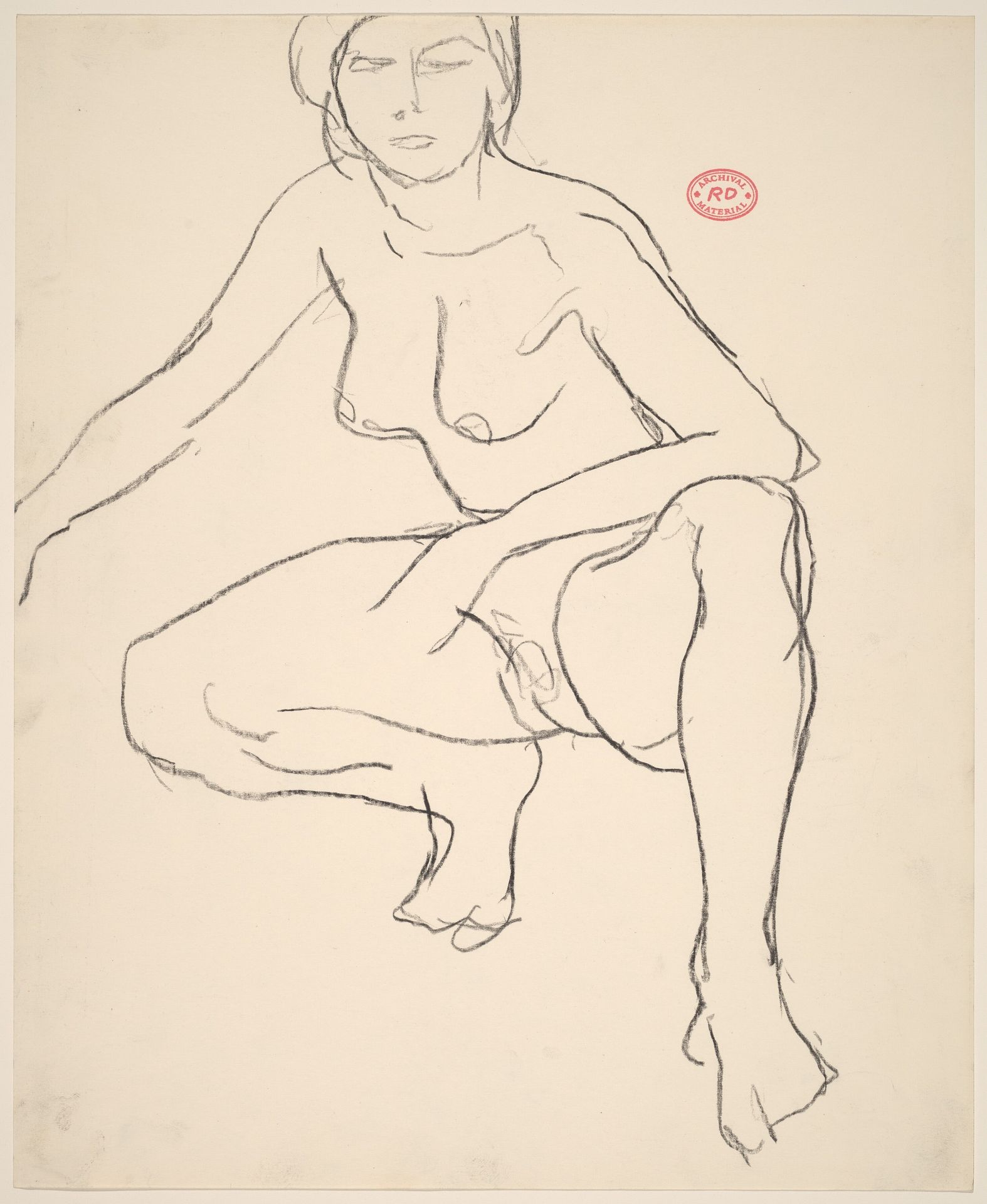 Untitled [crouching female nude] by Richard Diebenkorn