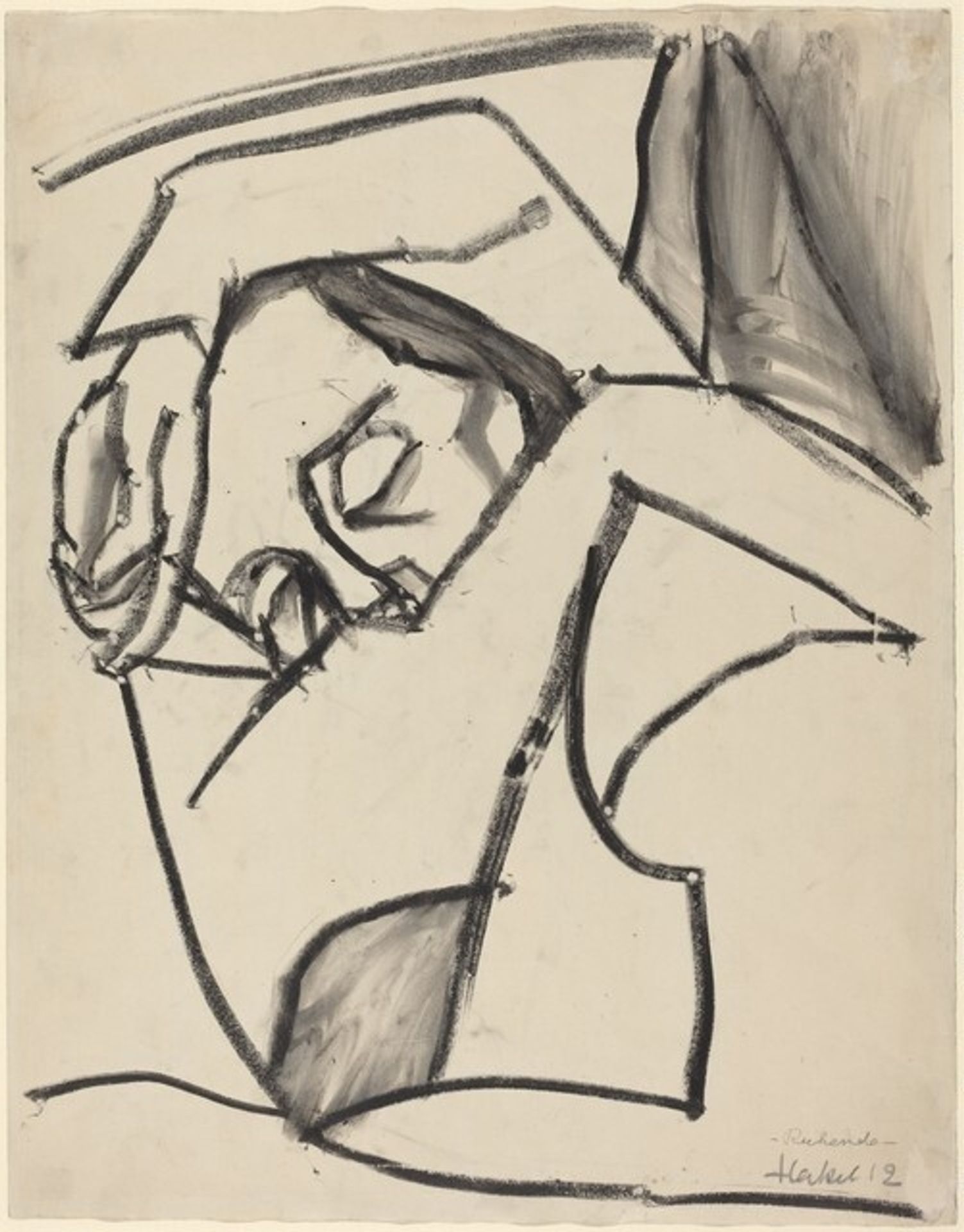 Siddi in Bed [recto] by Erich Heckel