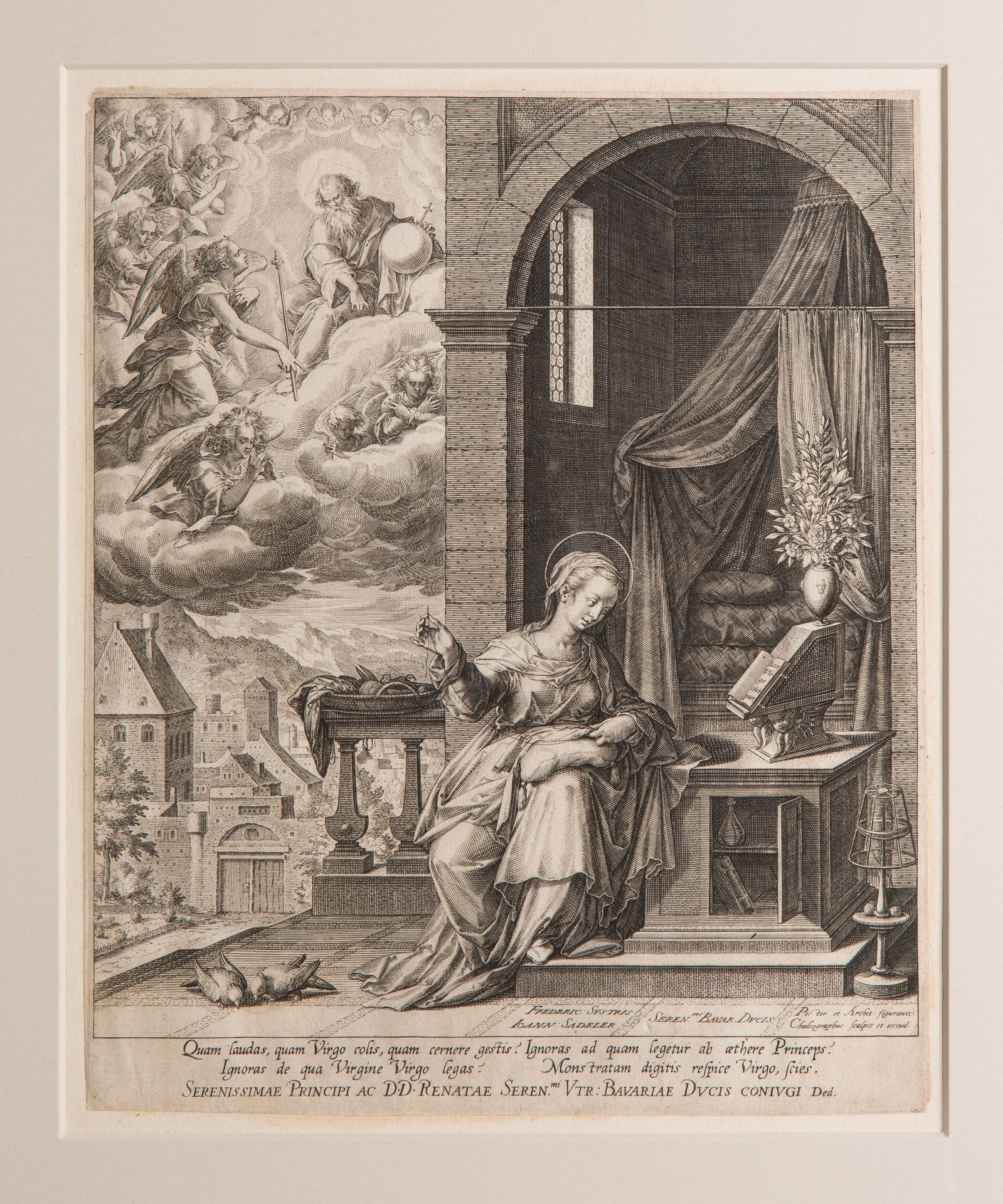 God Sending the Archangel Gabriel to the Virgin by Johann Sadeler I