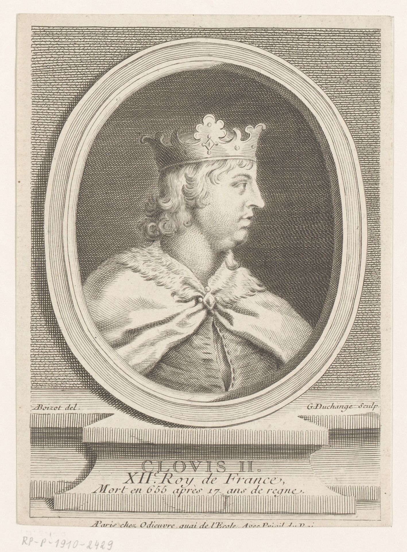 Portret van Clovis II van Frankrijk by Gaspard Duchange