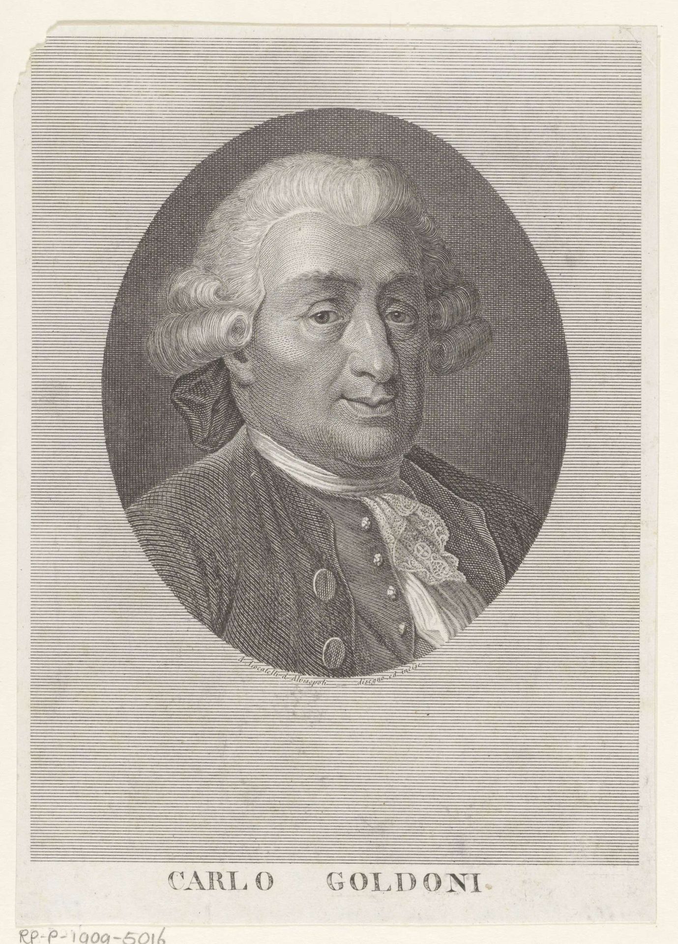 Portret van toneelschrijver Carlo Goldoni by Antonio Locatelli