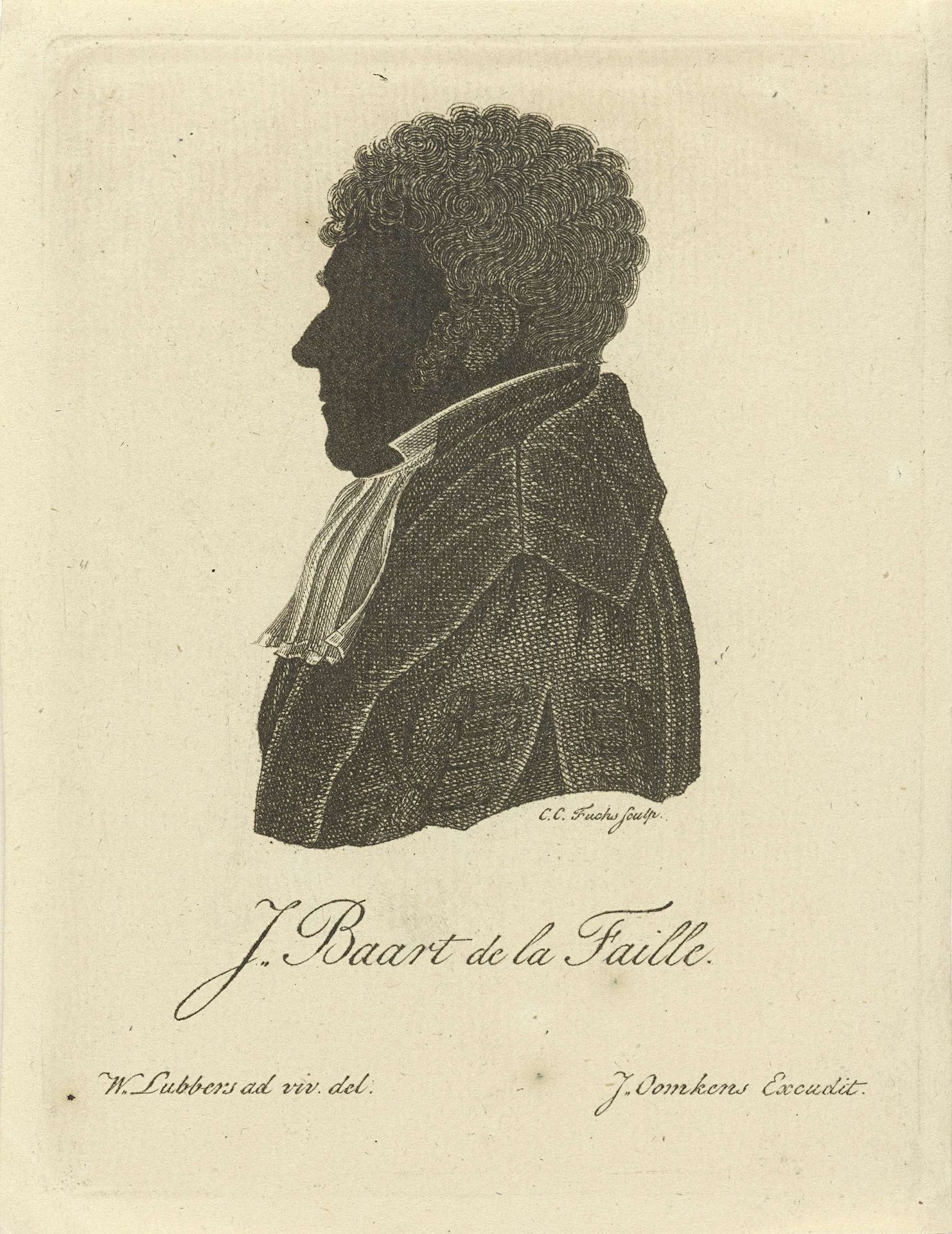Silhouetportret van Jacob Baart de la Faille by Carl Cristiaan Fuchs