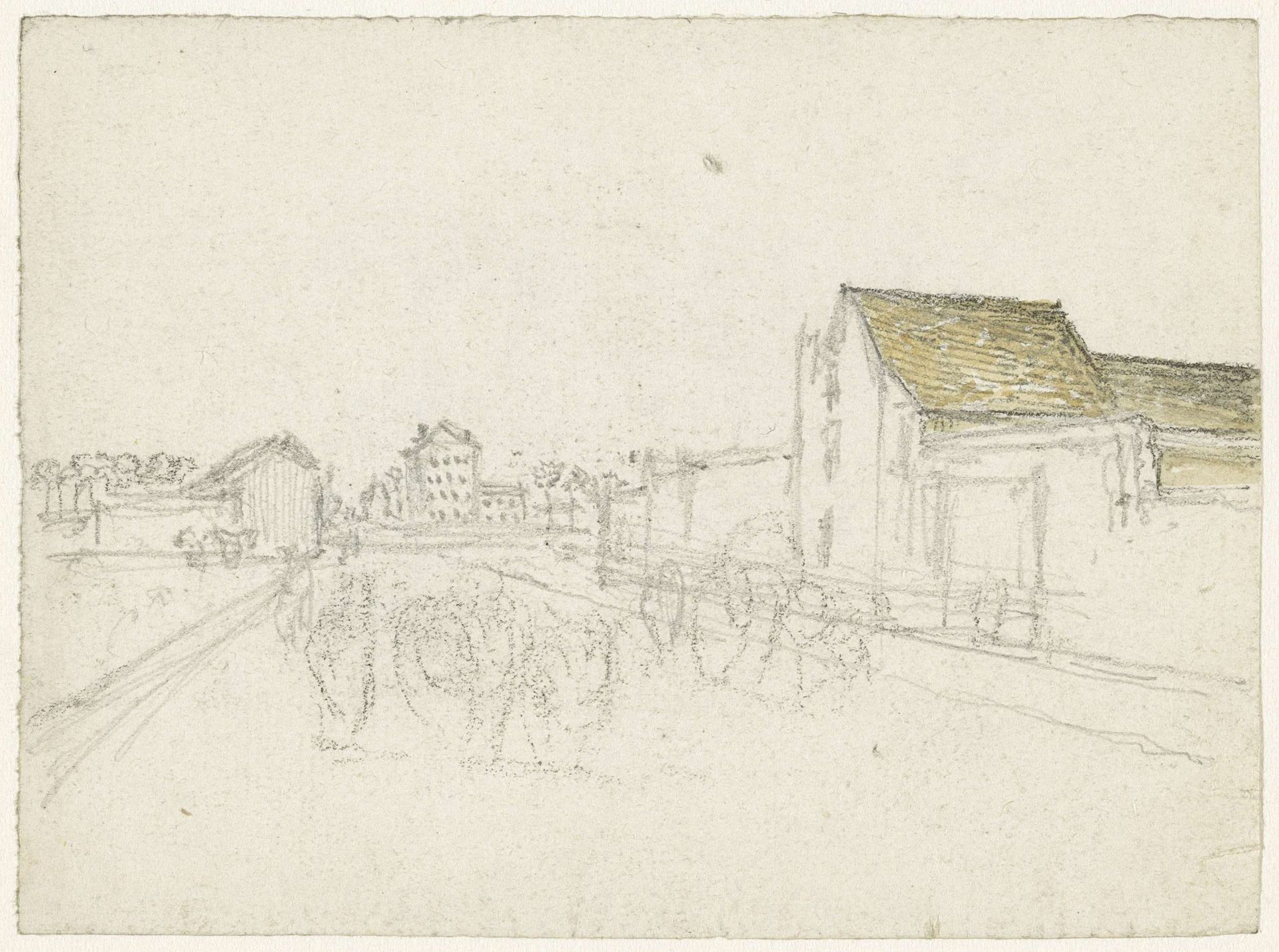 Weg aan de rand van de stad by Georges Michel