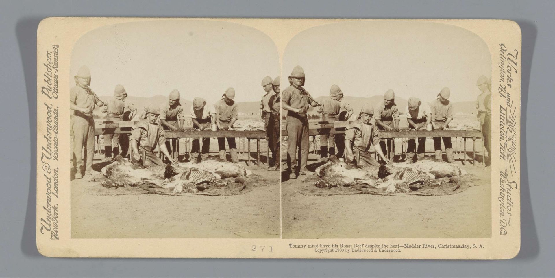 Britse soldaten bereiden rosbief op kerstdag, Modderrivier, Zuid-Afrika by Anonymous