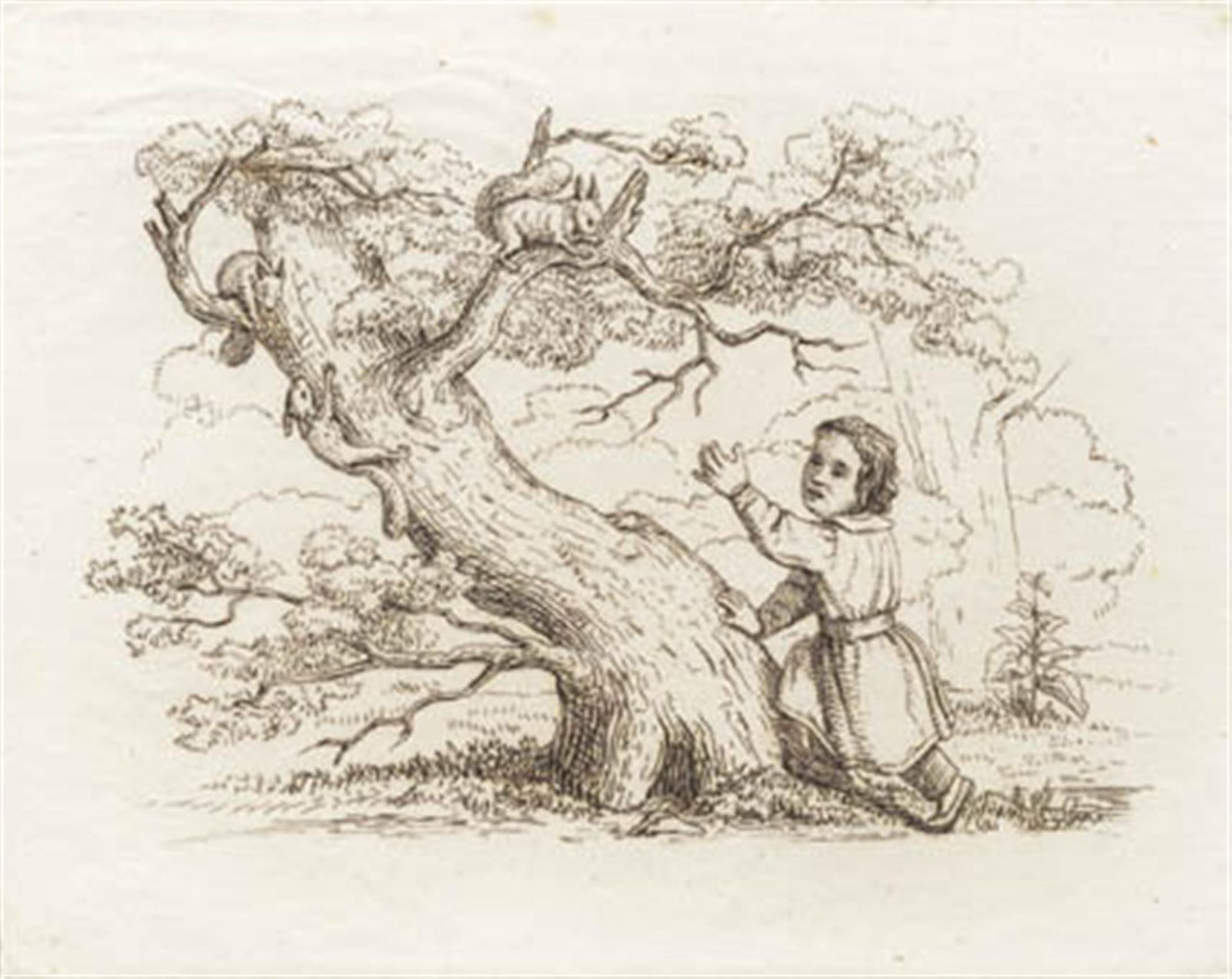 Illustration til "Halvhundrede Fabler for Børn" af Hey by Martinus Rørbye