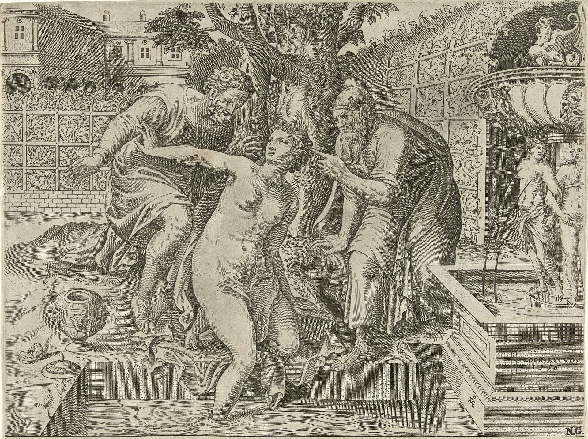 Susanna en de ouderlingen by Pieter van der Heyden