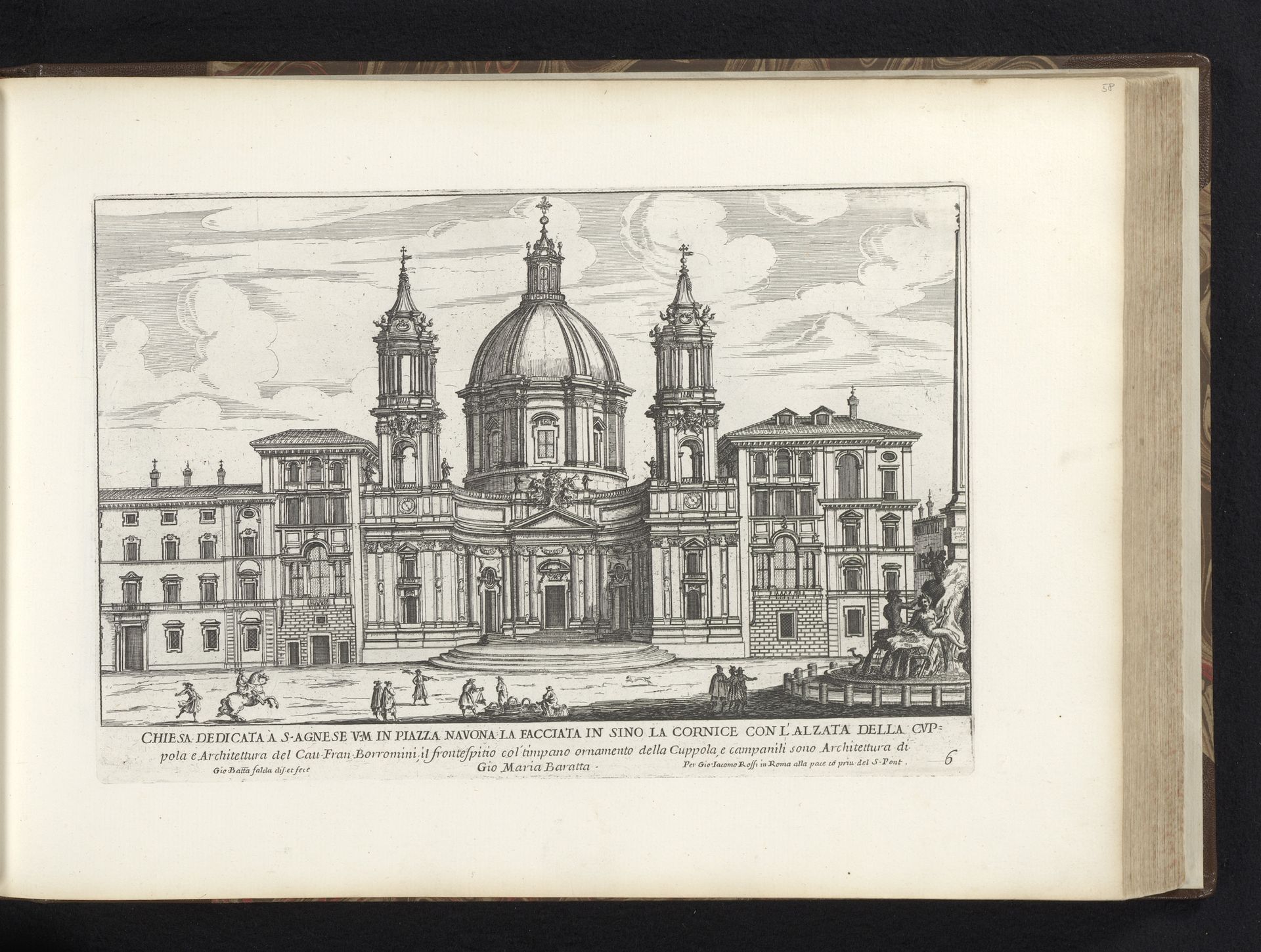 Sant'Agnese in Agone te Rome by Giovanni Battista Falda