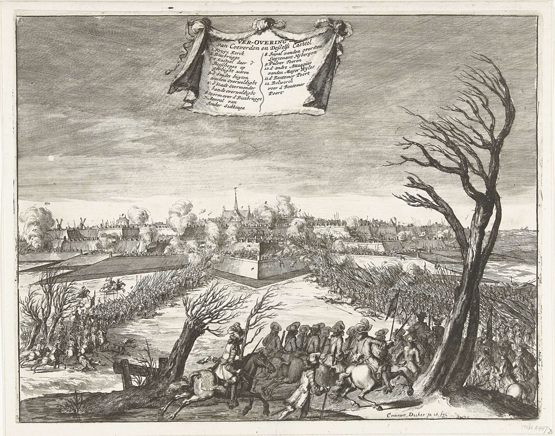 Bestorming en verovering van Coevorden op 30 december 1672 by Coenraet Decker