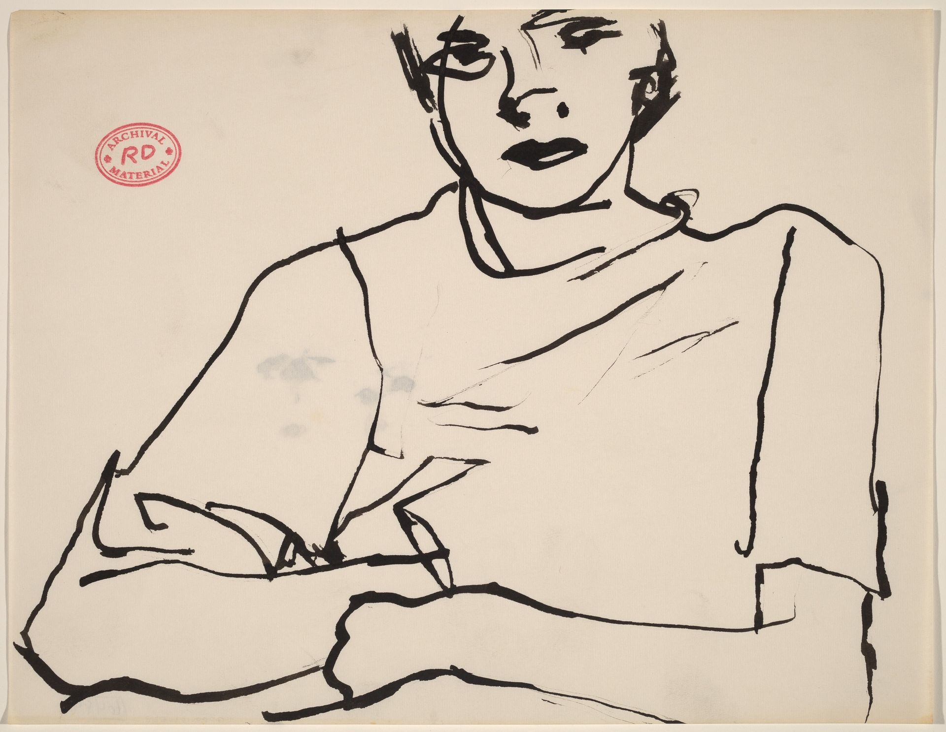 Untitled [figure in short-sleeved shirt] by Richard Diebenkorn