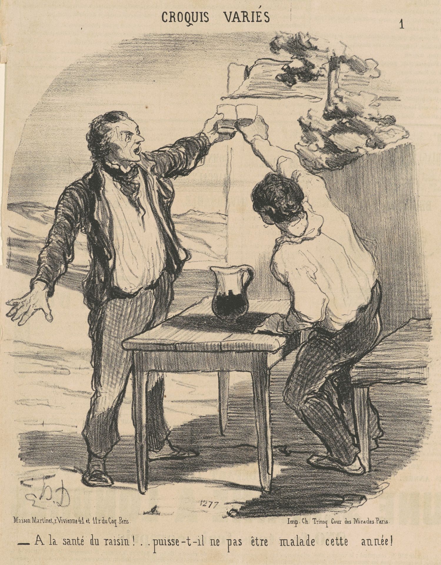 A la santé du raisin! ... by Honoré Daumier