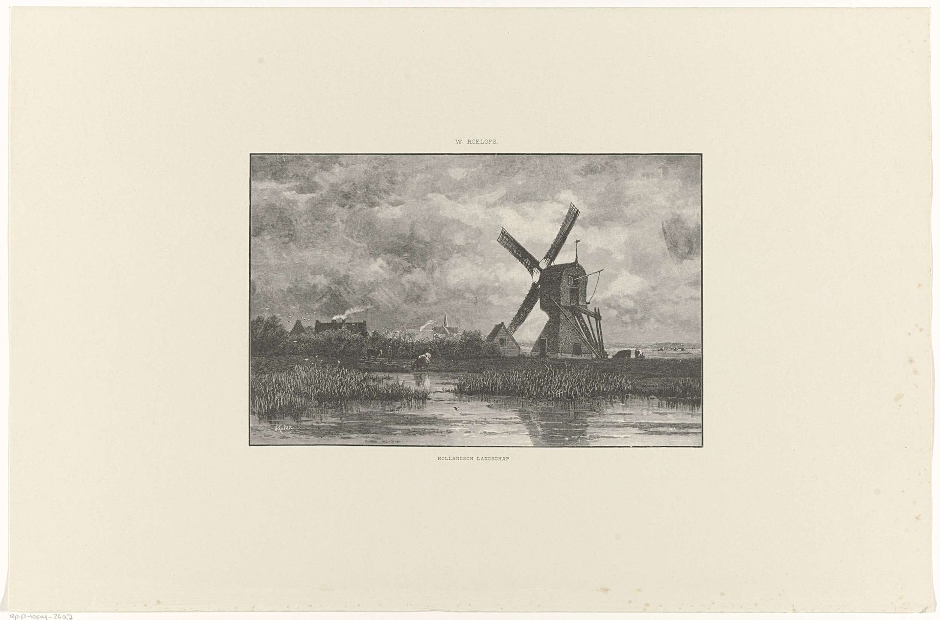 Hollandsch landschap by Johannes Walter