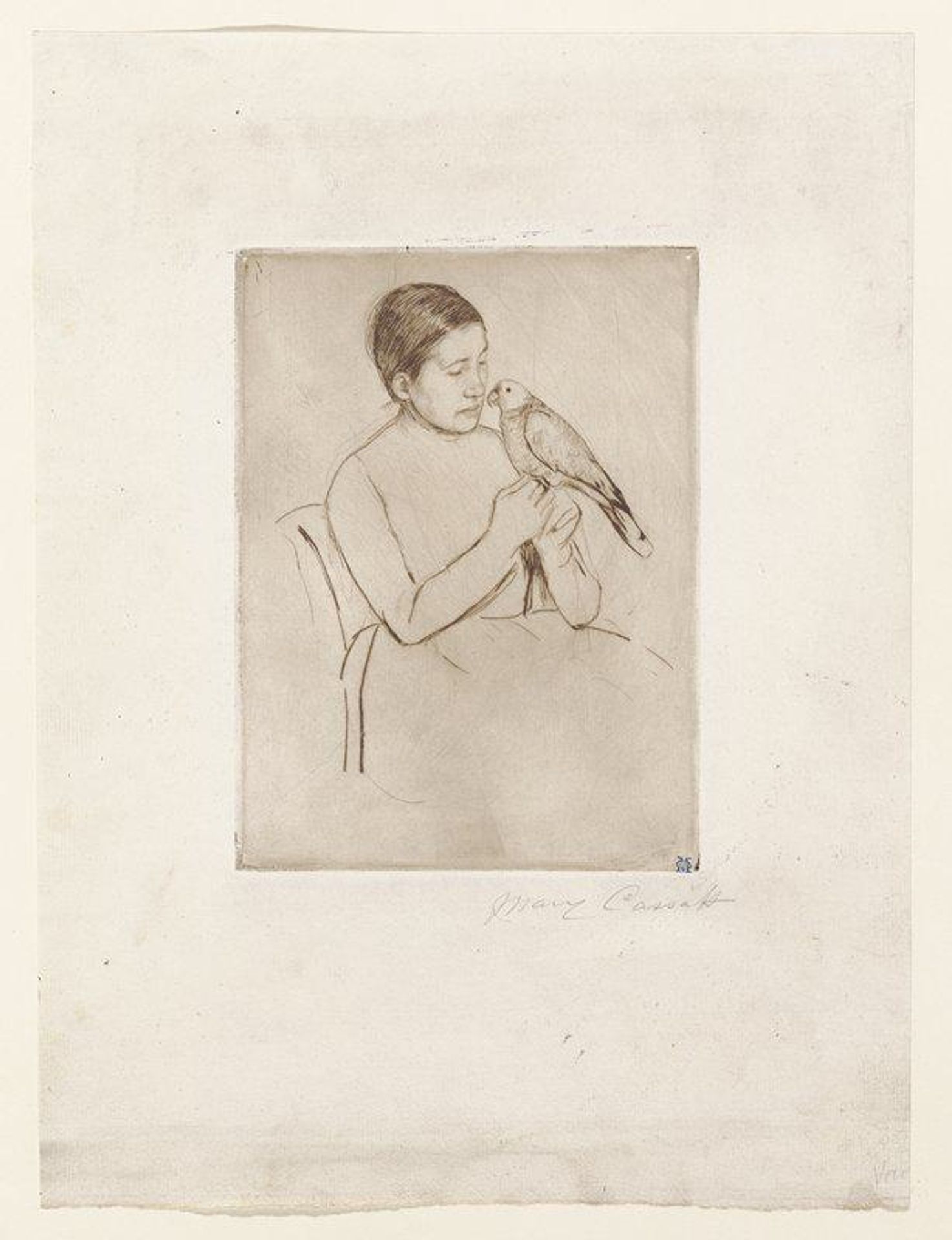 The Parrot by Mary Cassatt