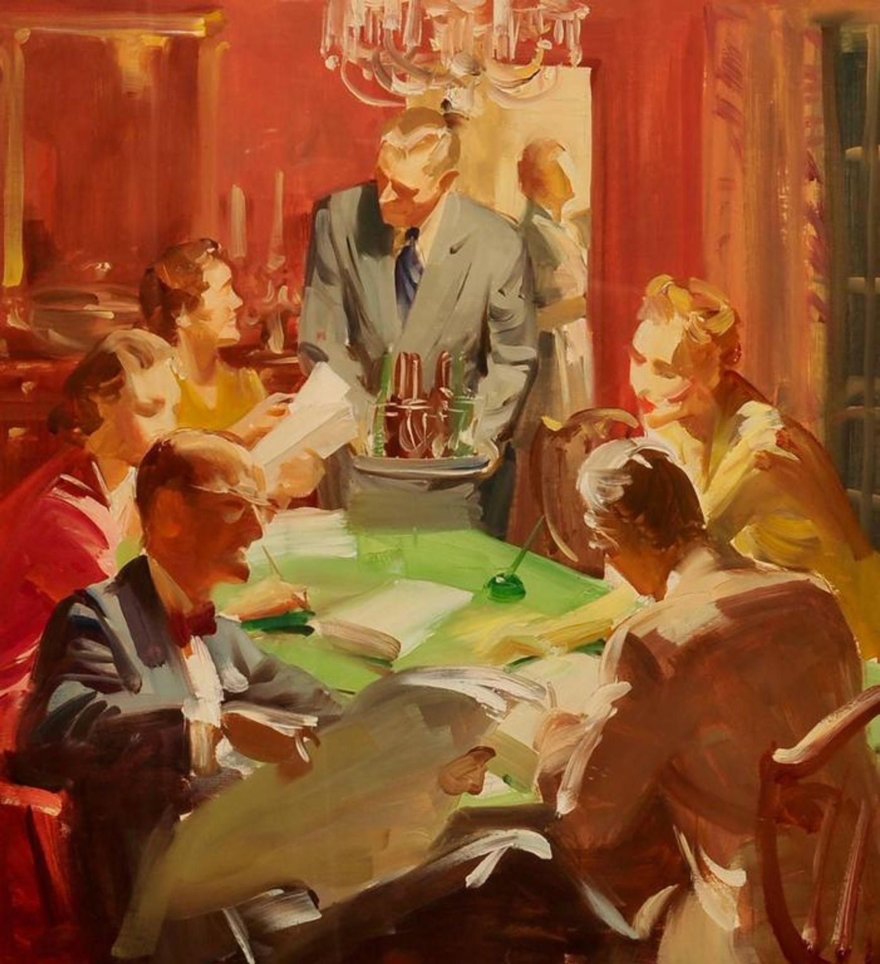 Dinner with Friends by Haddon Hubbard Sundblom