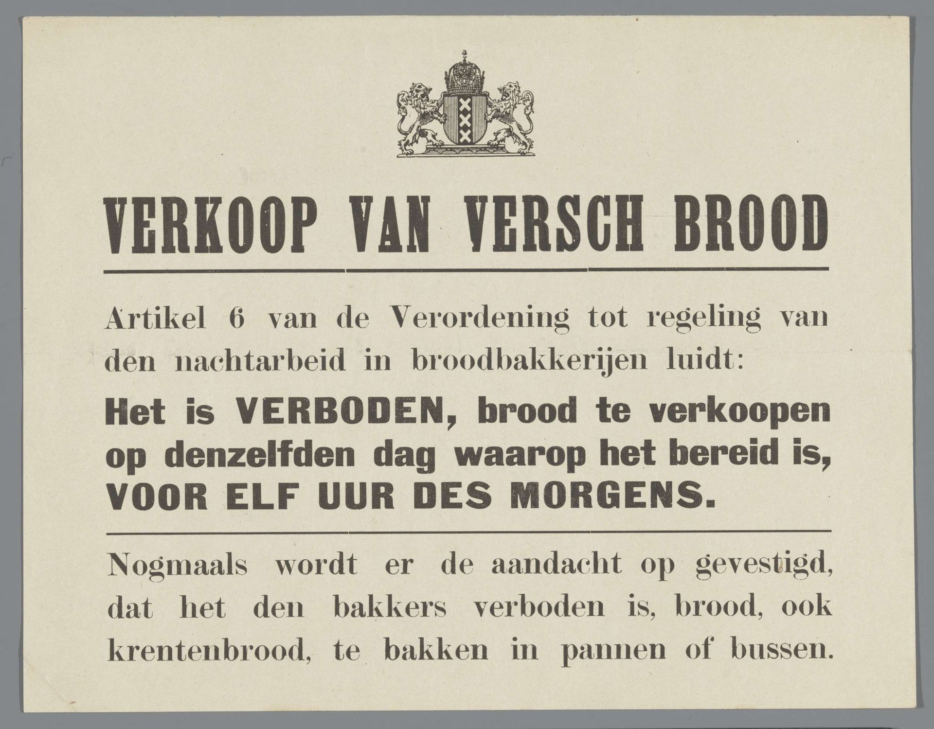 Pamflet by Gemeentebestuur van Amsterdam