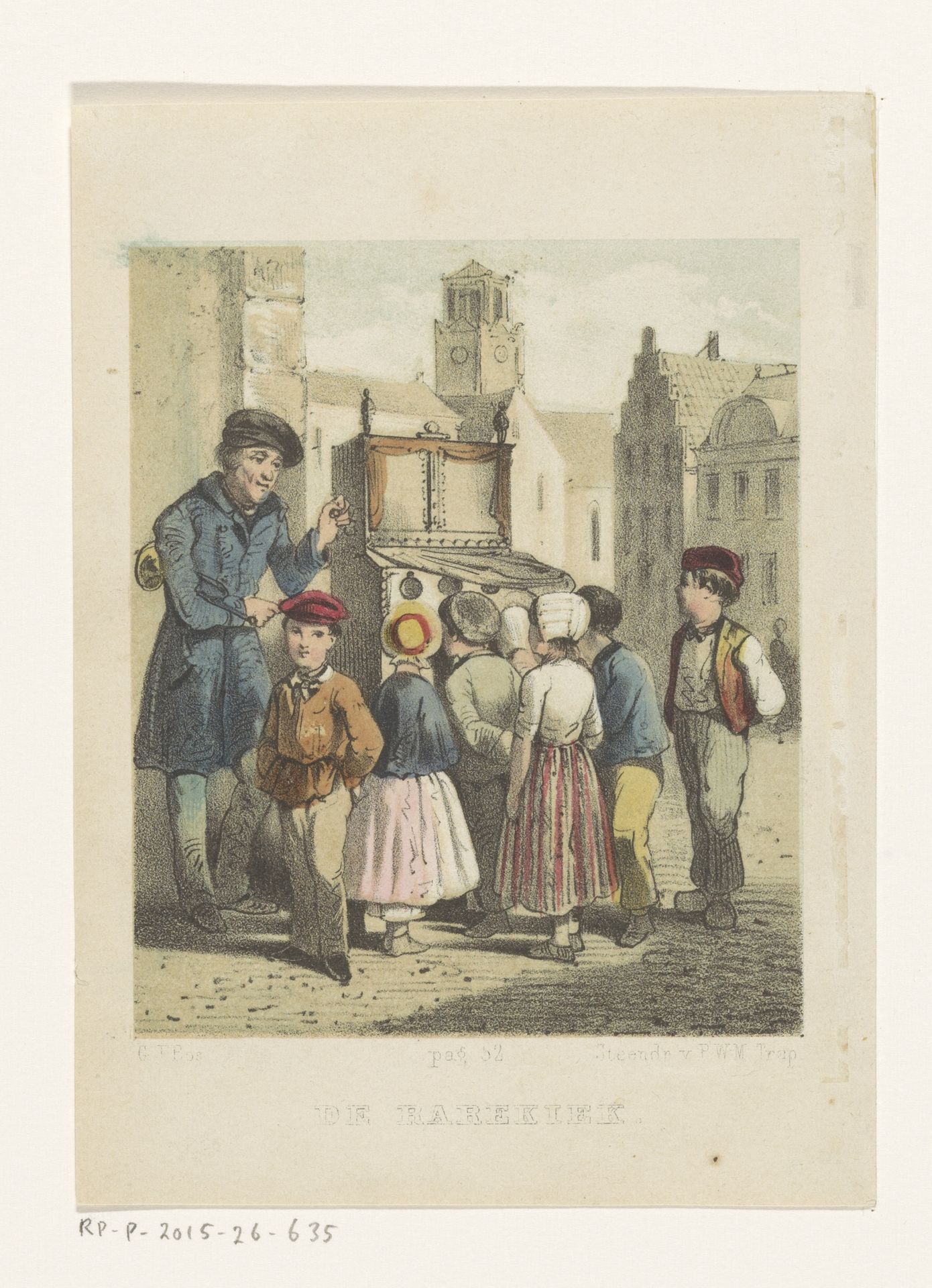 Kinderen rond een kijkkast op een plein by Gerardus Johannes Bos
