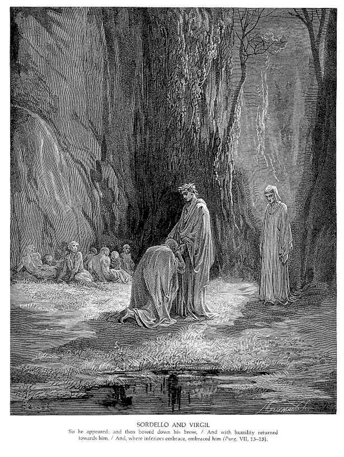 Sordello and Virgil by Gustave Dore