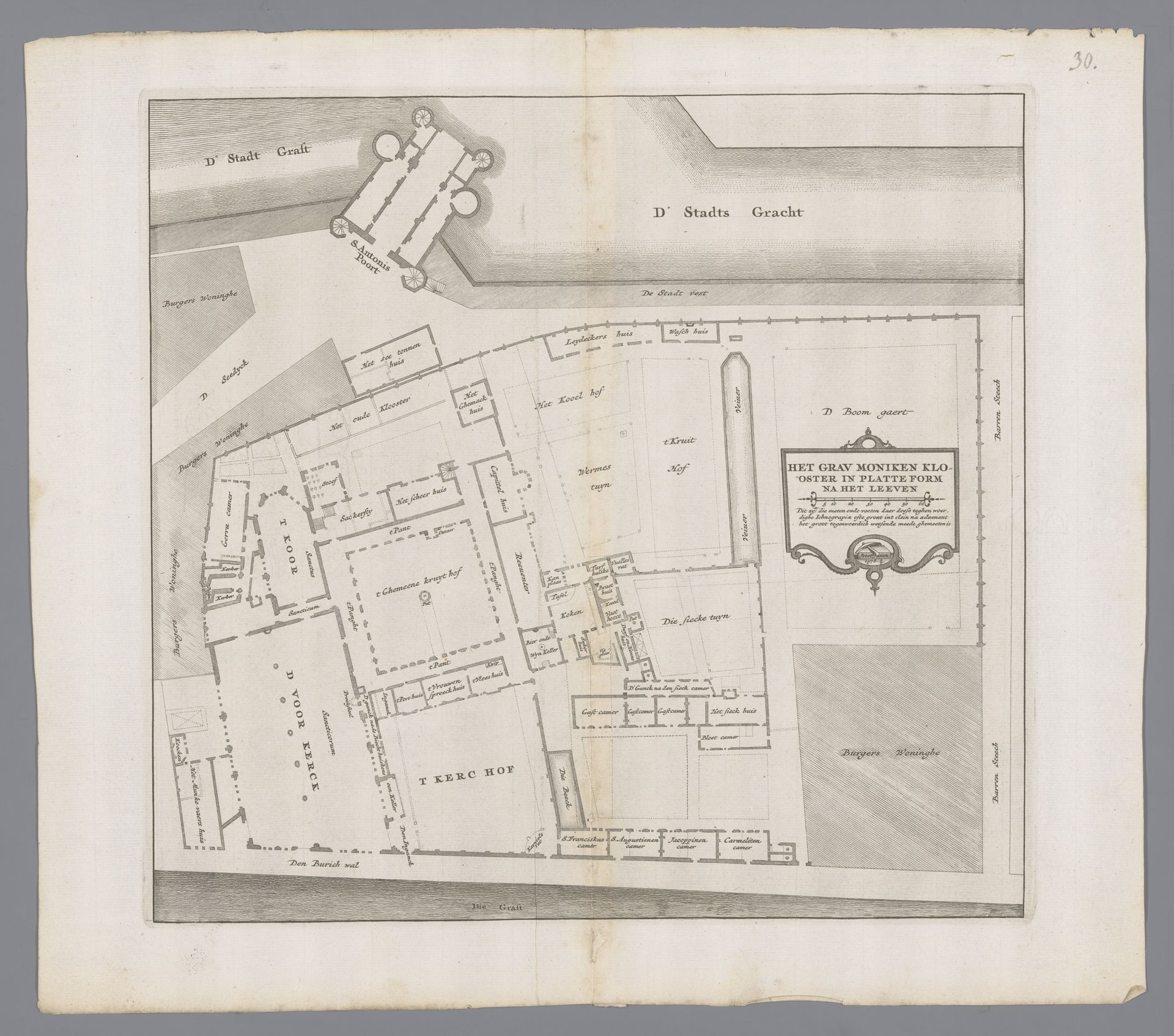 Plattegrond van het Minderbroedersklooster te Amsterdam, 1578 by Anonymous