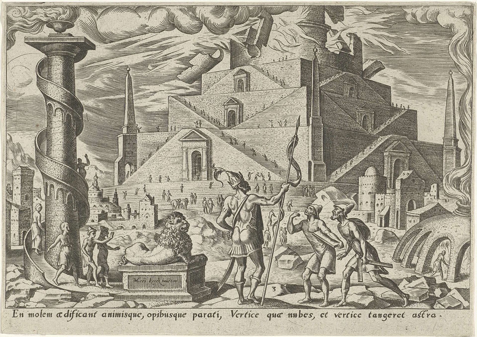 Toren van Babel by Philips Galle