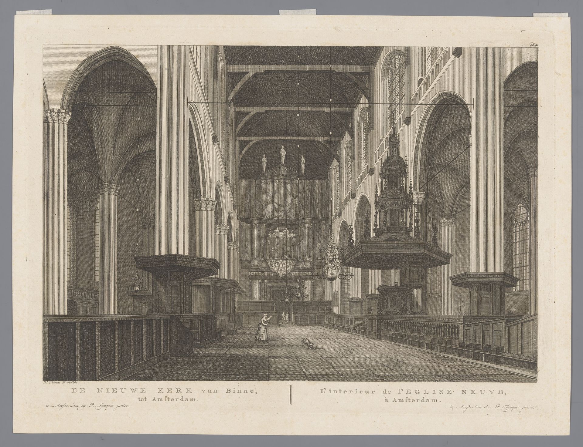 Interieur van de Nieuwe Kerk te Amsterdam by Hermanus Petrus Schouten