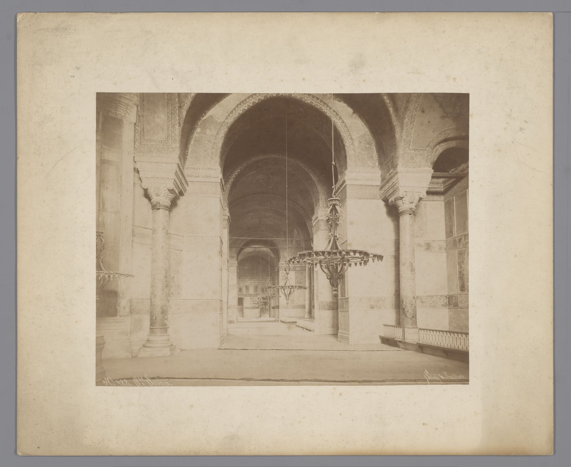 Interieur van de Hagia Sophia by Sébah & Joaillier