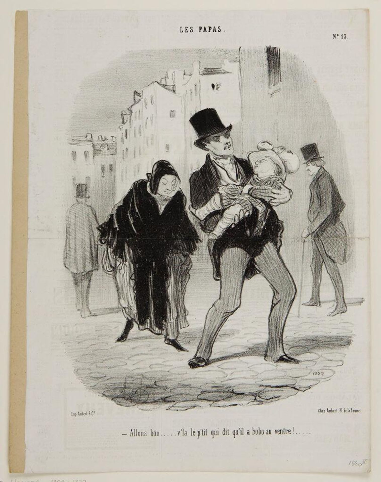 "Let's go...let's go, little one, who says he has a tummy-ache!" by Honoré Daumier