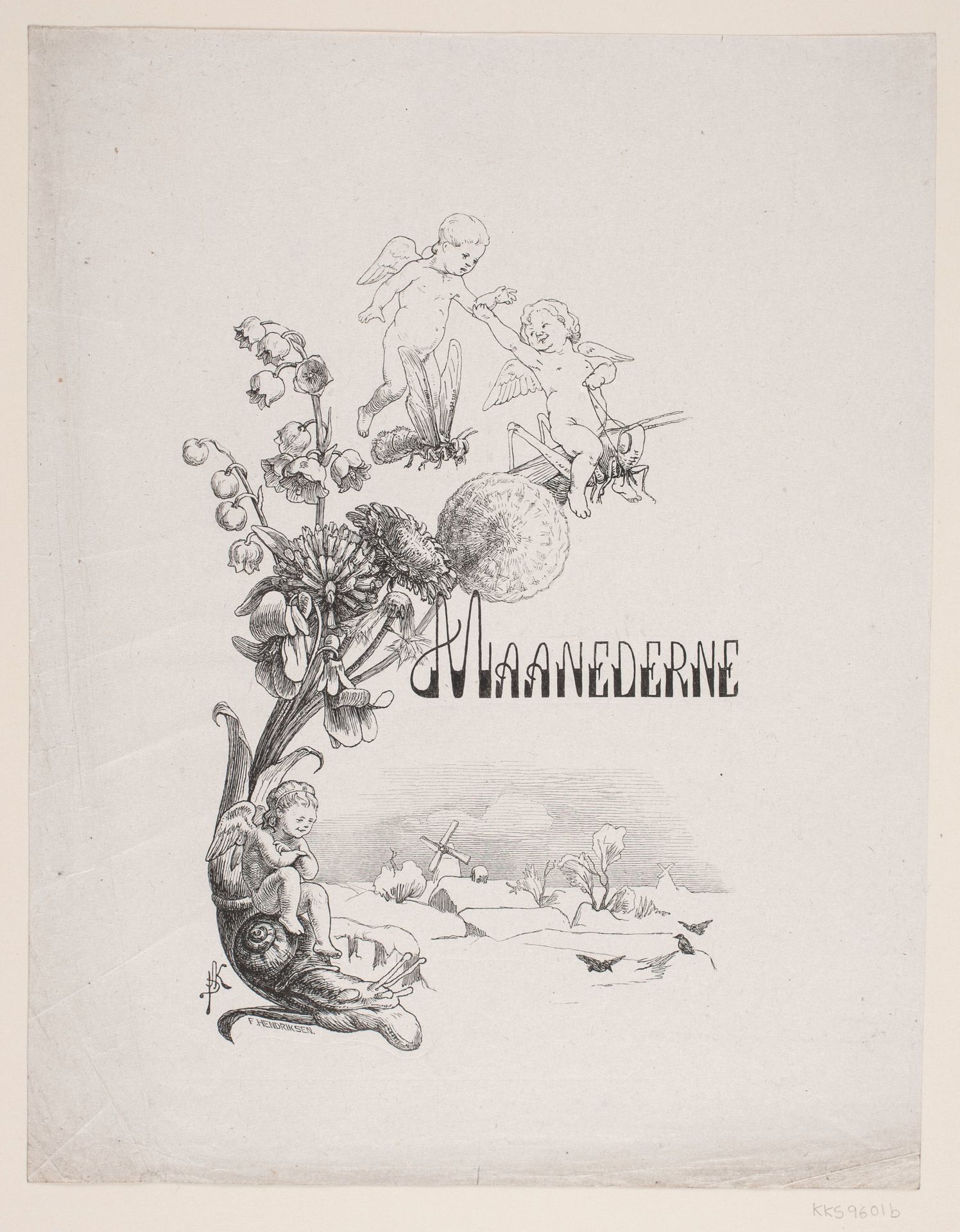 Titelvignet til C. Andersen og F. Hendriksen, "Maanederne" by F. Hendriksen