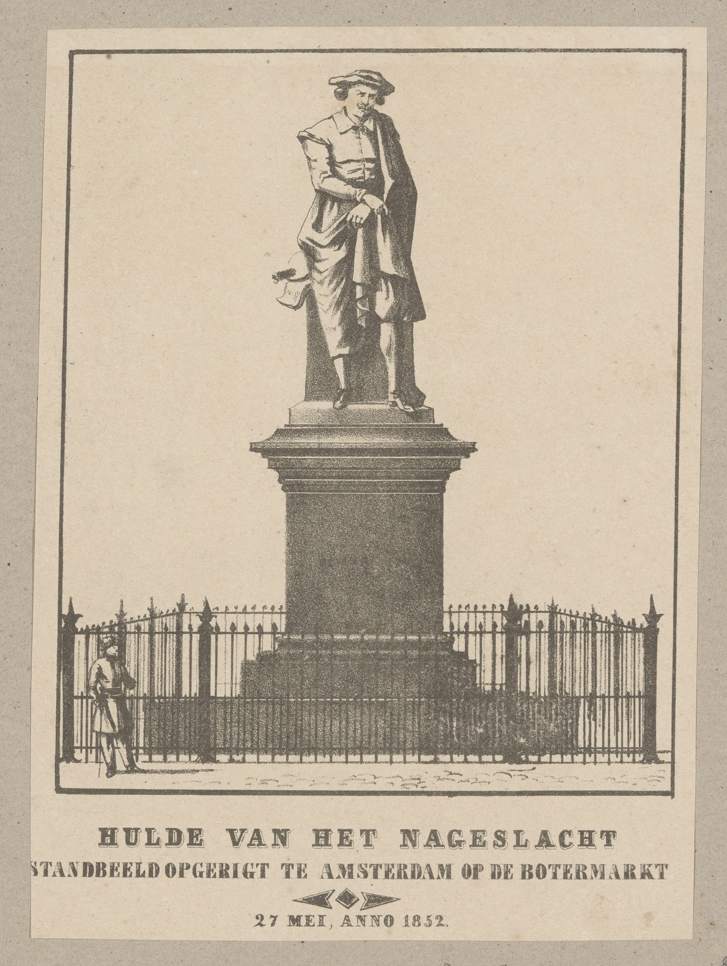 Standbeeld van Rembrandt op het Rembrandtplein by Anonymous